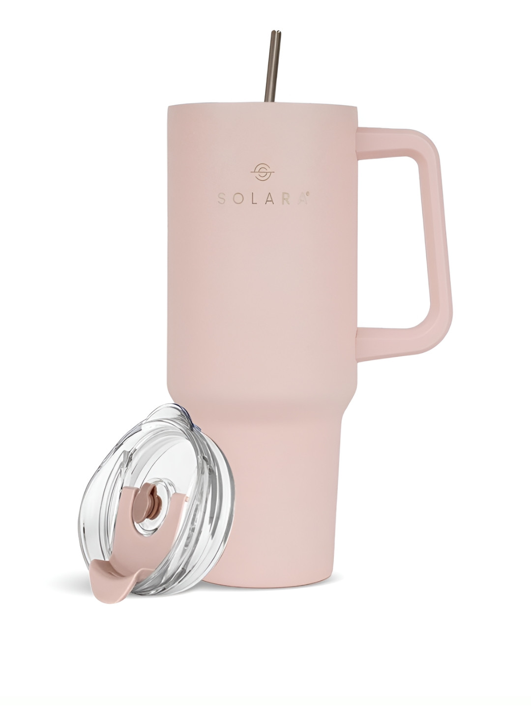 Solara Pink Brand Logo Stainless Steel Double Wall Vacuum Sipper - 1.2L