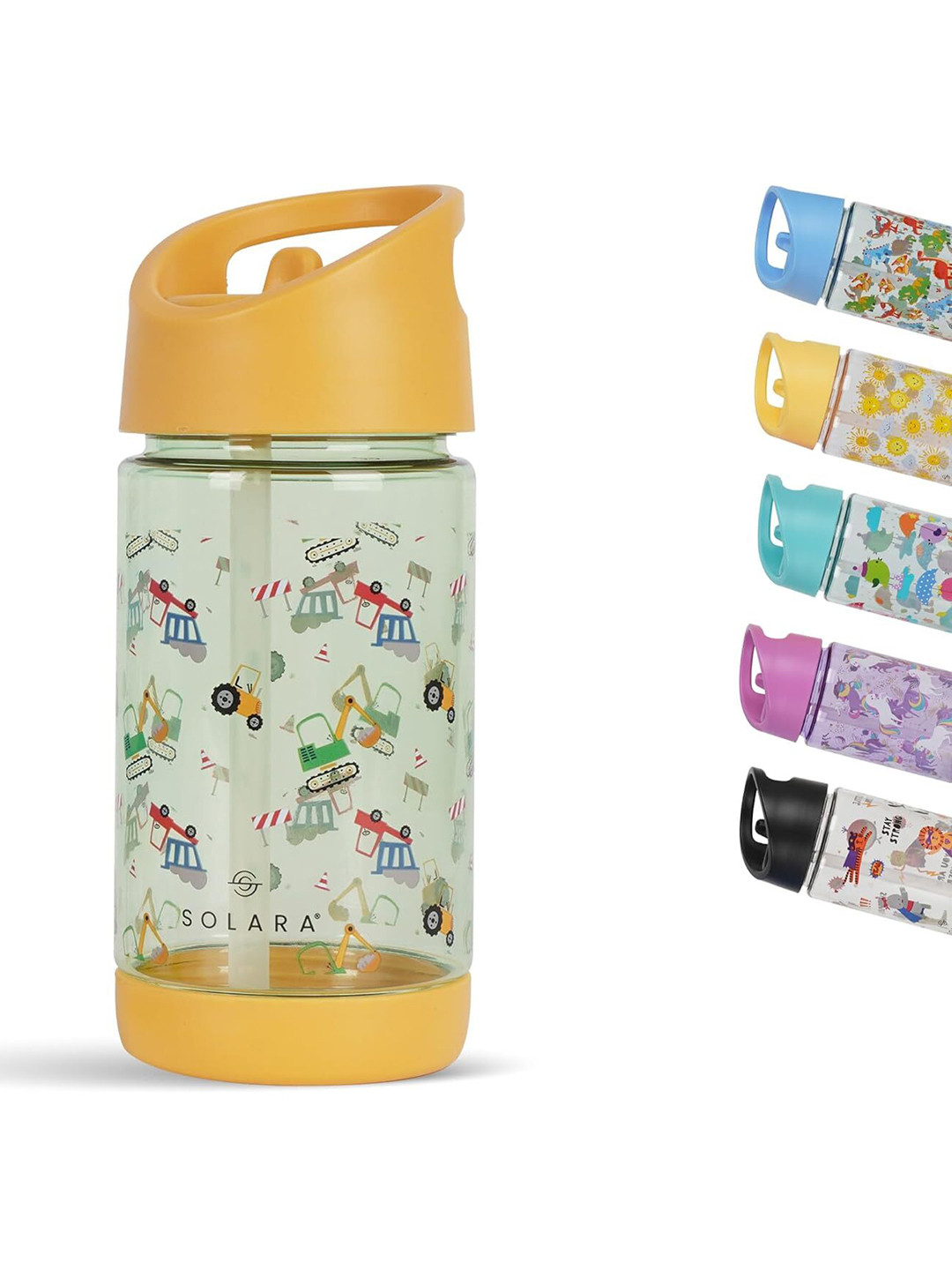 Solara Kids Pattern Water Bottle, Construction -400 ML