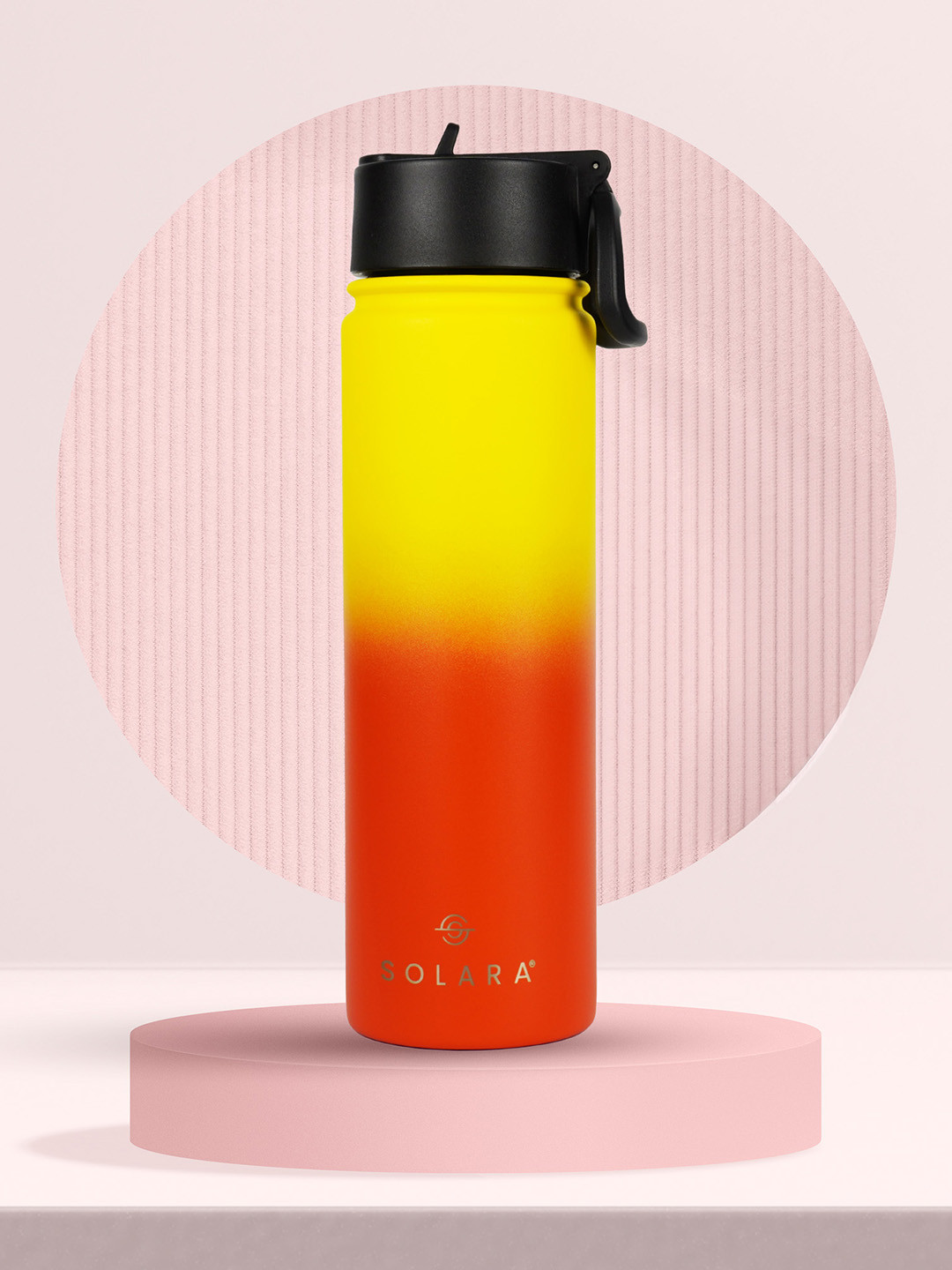 Solara Red Colourblocked Stainless Steel Double Wall Vacuum Water Bottle - 650ml