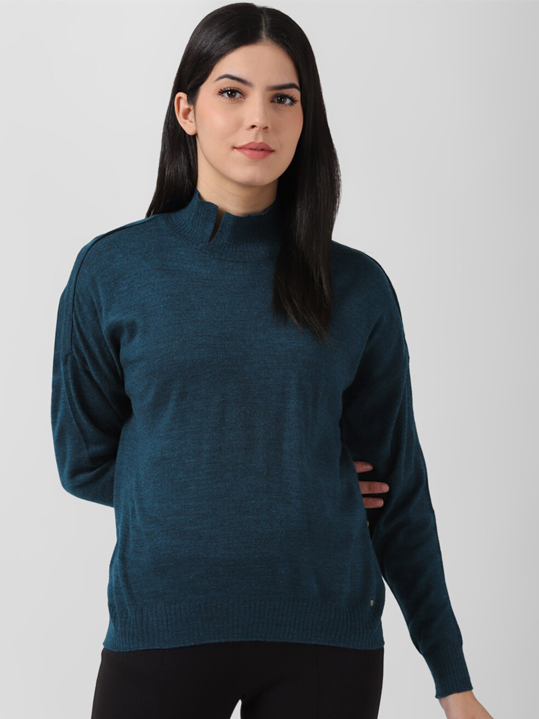 Peter England Casuals High Neck Acrylic Pullover Sweater