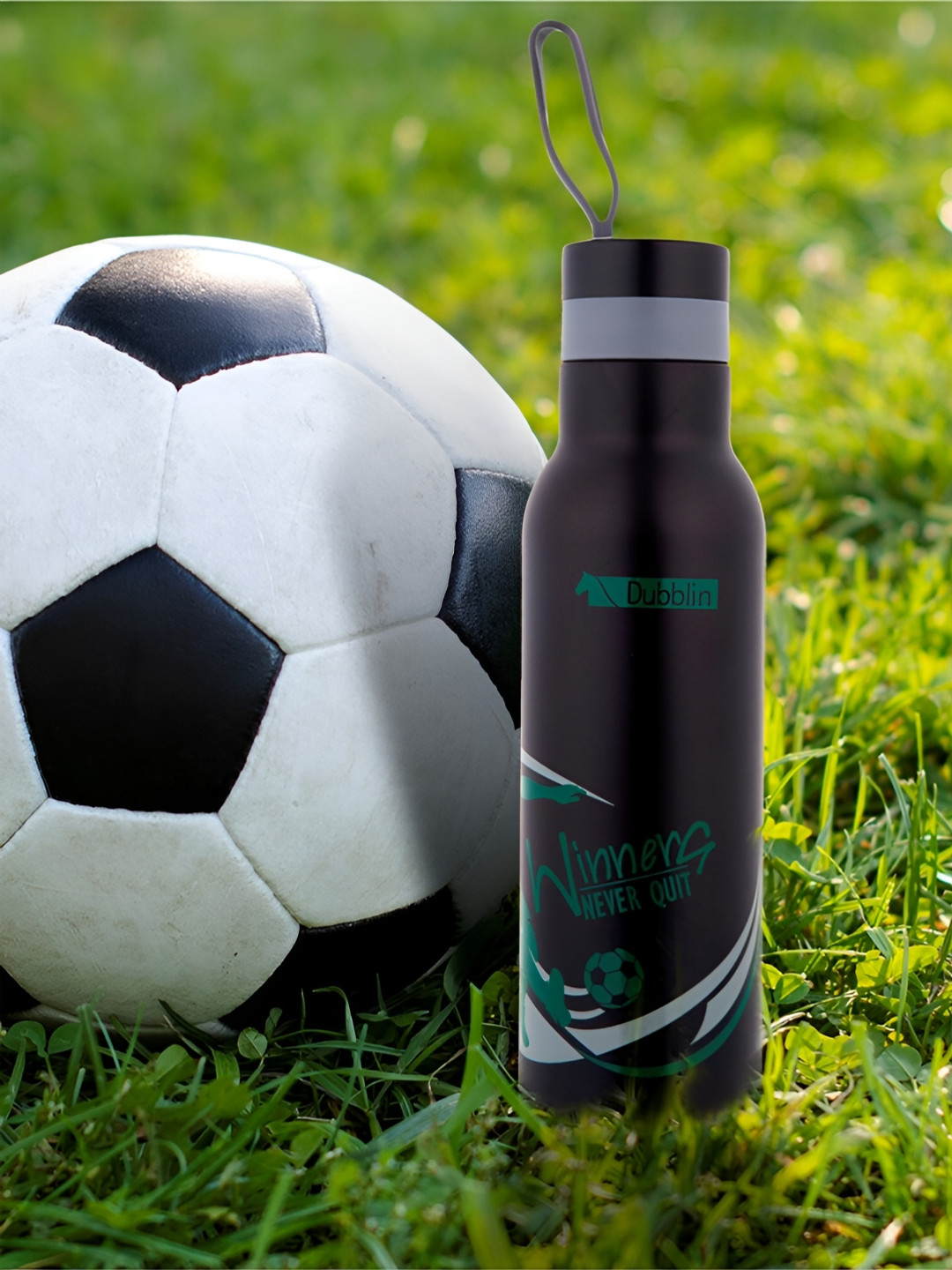 Dubblin Champ Green Conversational Stainless Steel Double Wall Vacuum Flask - 500ml