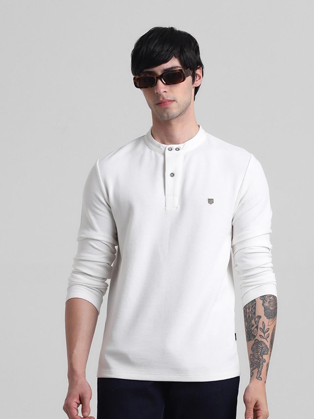 Jack & Jones Henley Neck Long Sleeves Slim Fit T-shirt