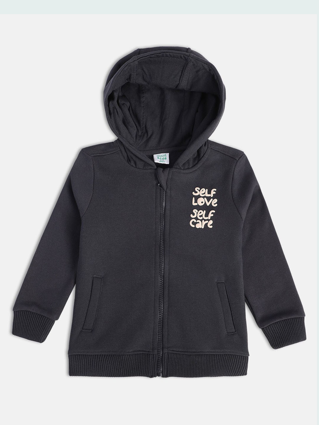 MINI KLUB Boys Typography Printed Long Sleeves Hood Bomber Jacket