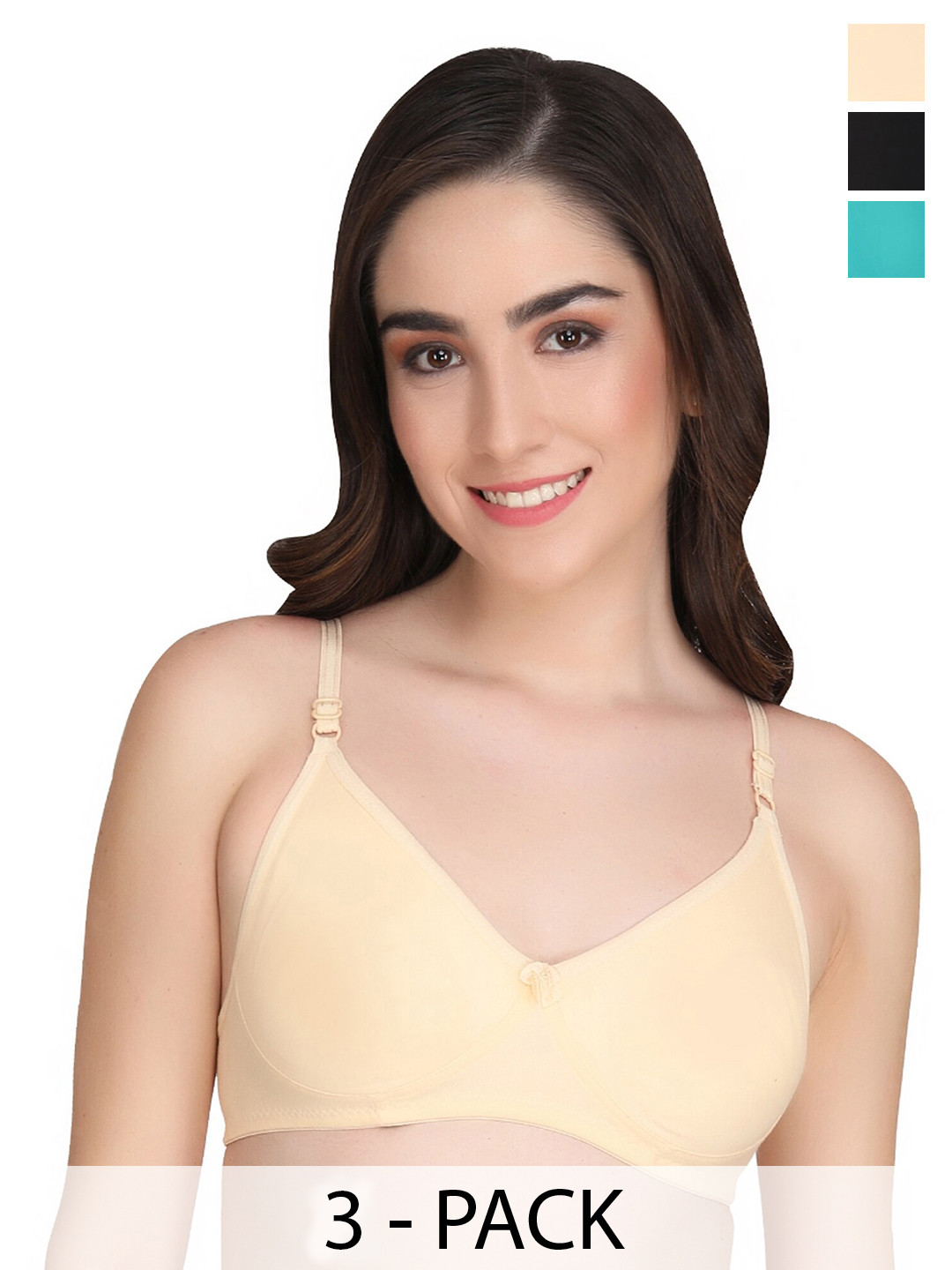 Liigne Pack Of 3 Full Coverage Lightly Padded Everyday Bra With All Day Comfort