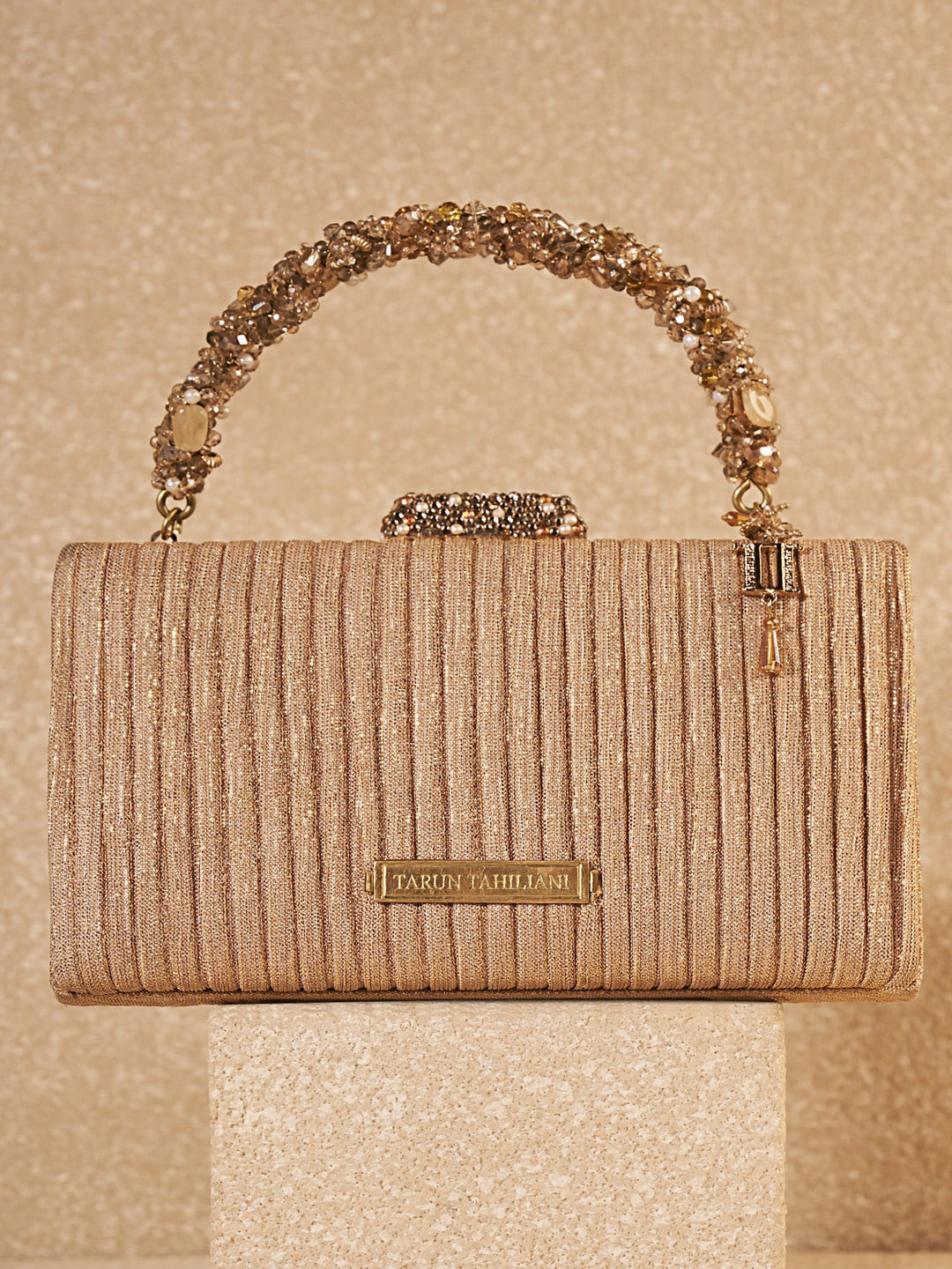 Tarun Tahiliani Embellished Purse With Wrist Loop