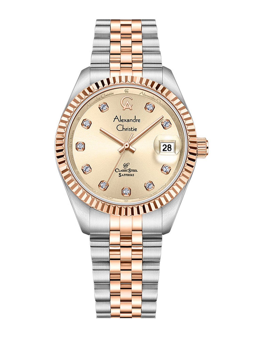 Alexandre Christie Women Stainless Steel Bracelet Style Straps Analogue Watch 5013LDBTRLN