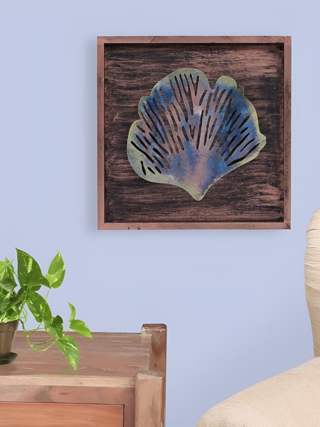 SANKALAN CREATIONS Brown Wood Natural Living Room Large Showpiece - 12 Inches