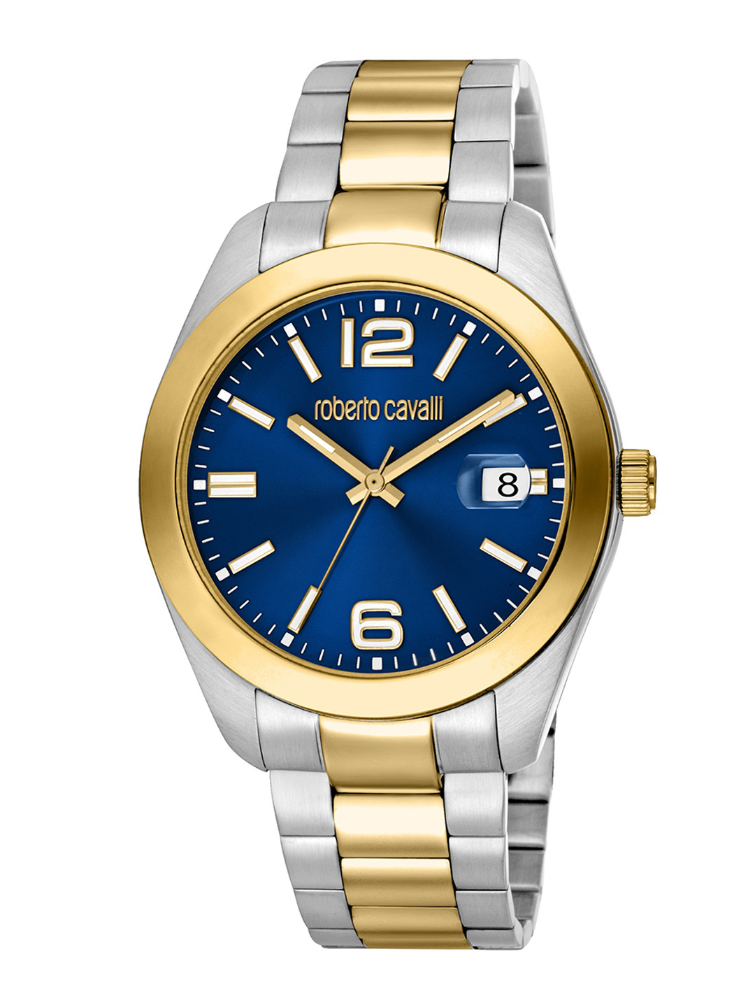 Roberto Cavalli Men Textured Dial & Stainless Steel Straps Watch RC5G051M0075