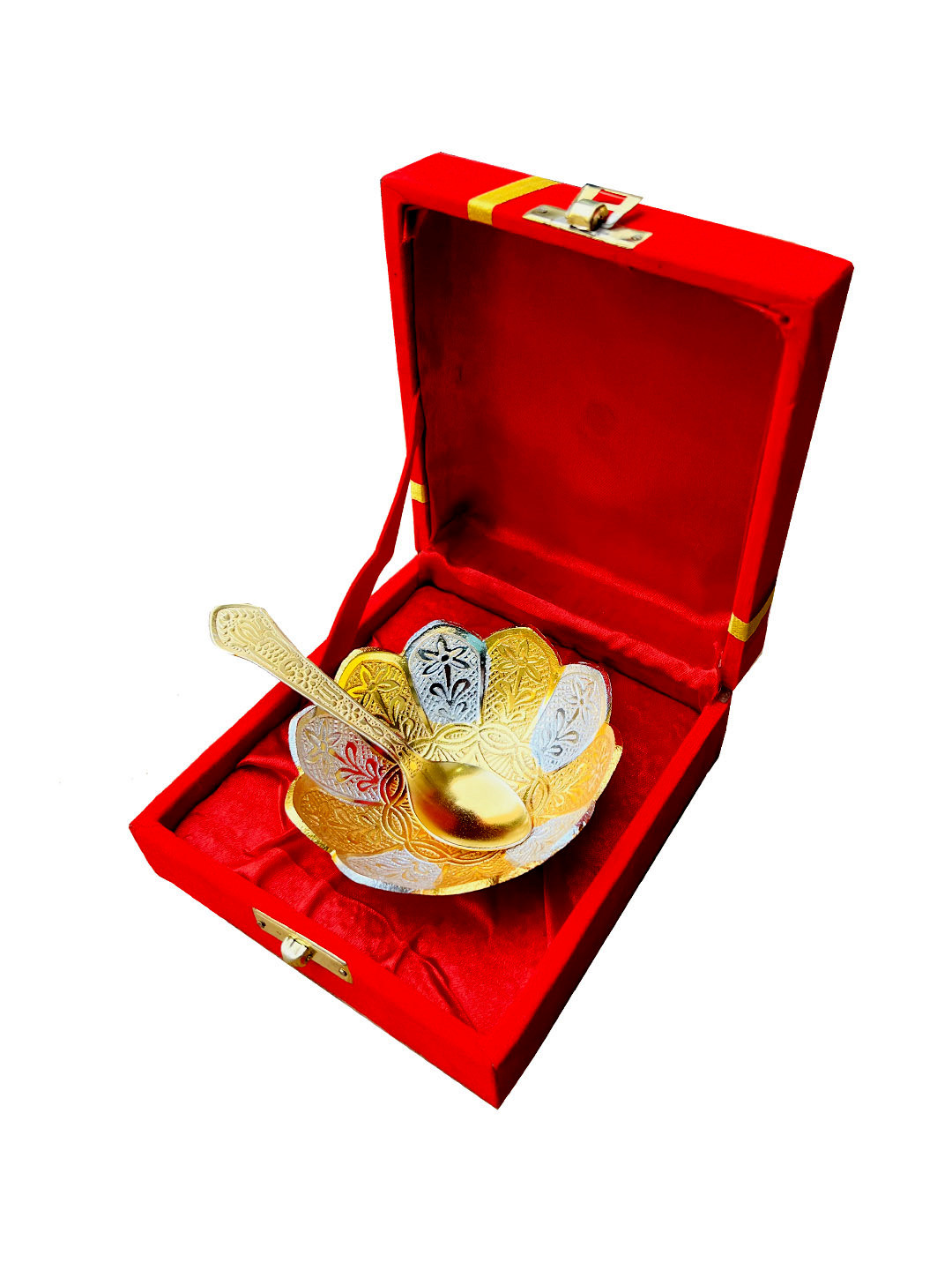 DSH Crafting Your Curiosity Gold-Toned & Silver-Toned 2 Pieces Serving Bowl With Spoon