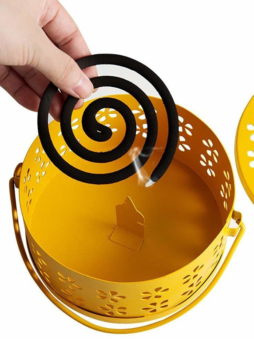 DSH Crafting Your Curiosity Yellow Textured Mosquito Coil Box With Handle