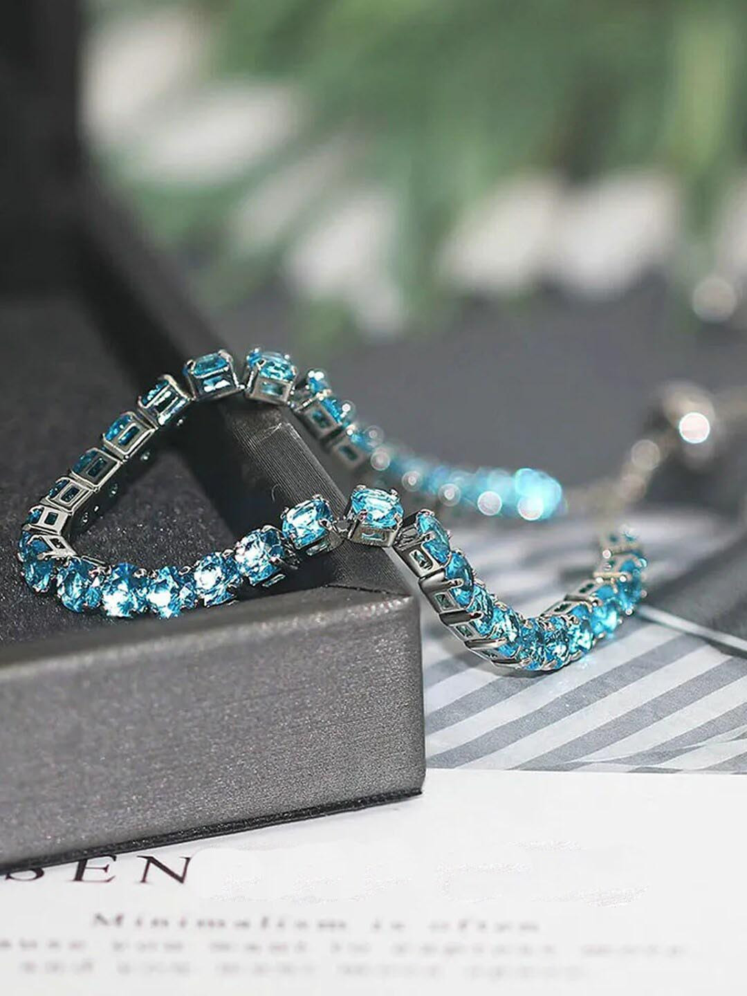 Designs & You Silver-Plated Cubic Zirconia-Studded Wraparound Bracelet