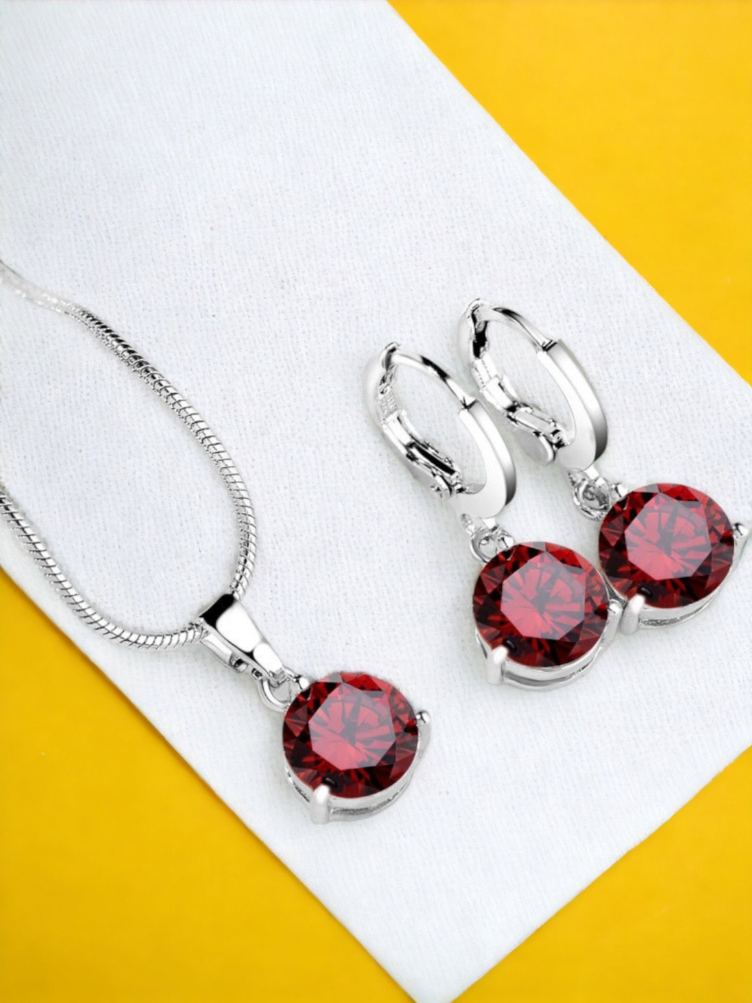Designs & You Silver Plated Cubic Zirconia Jewellery Set