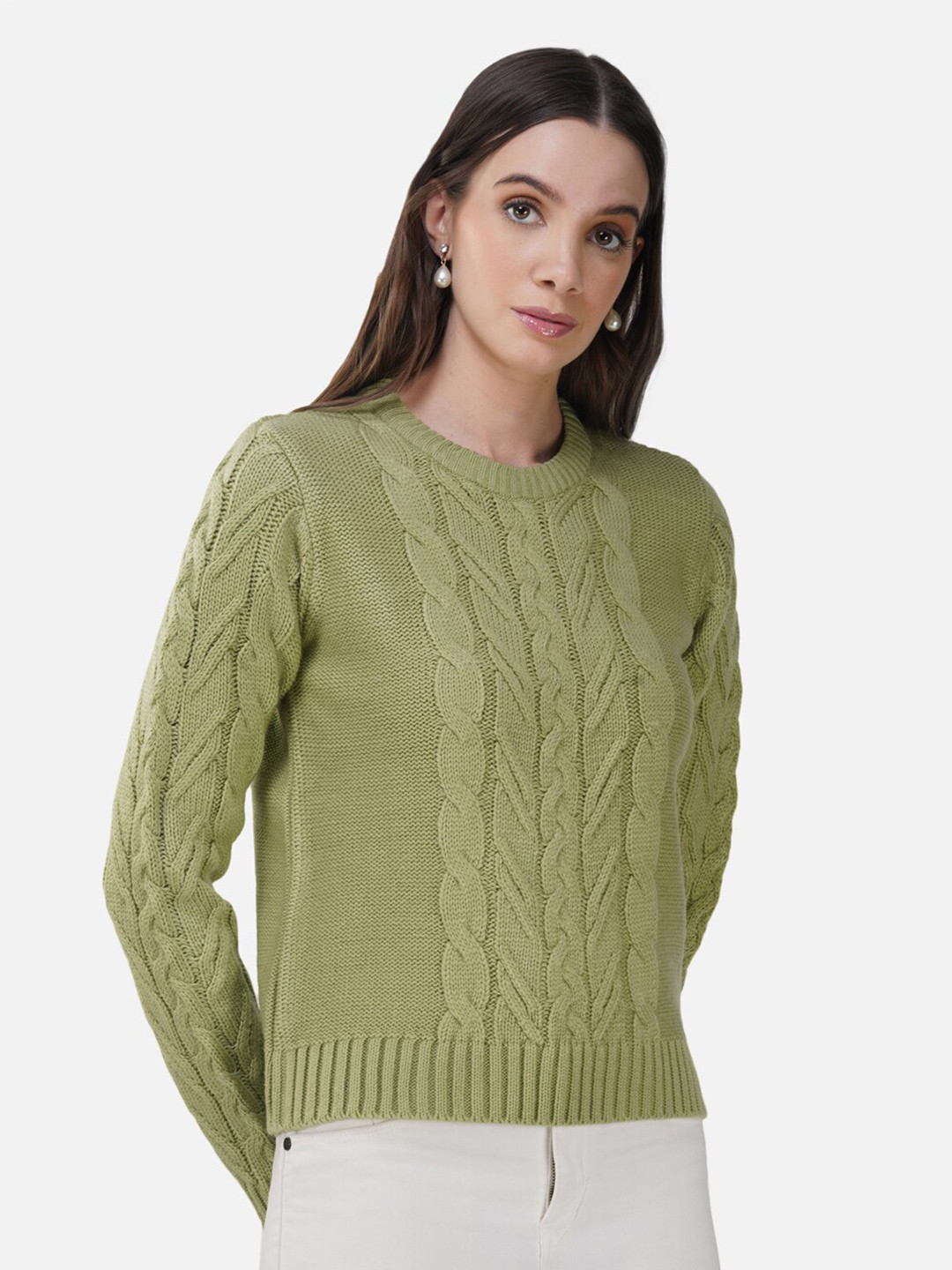 Chemistry Self Designed Round Neck Acrylic Sweaters