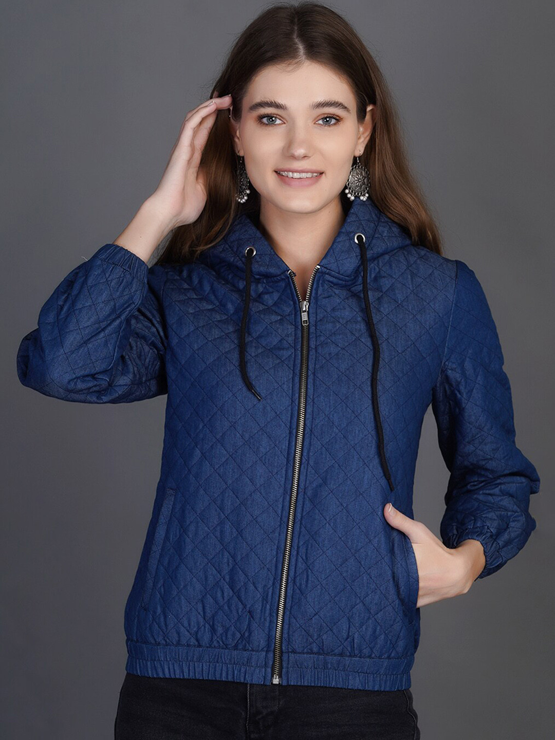Chemistry Hooded Quilted Denim Jacket
