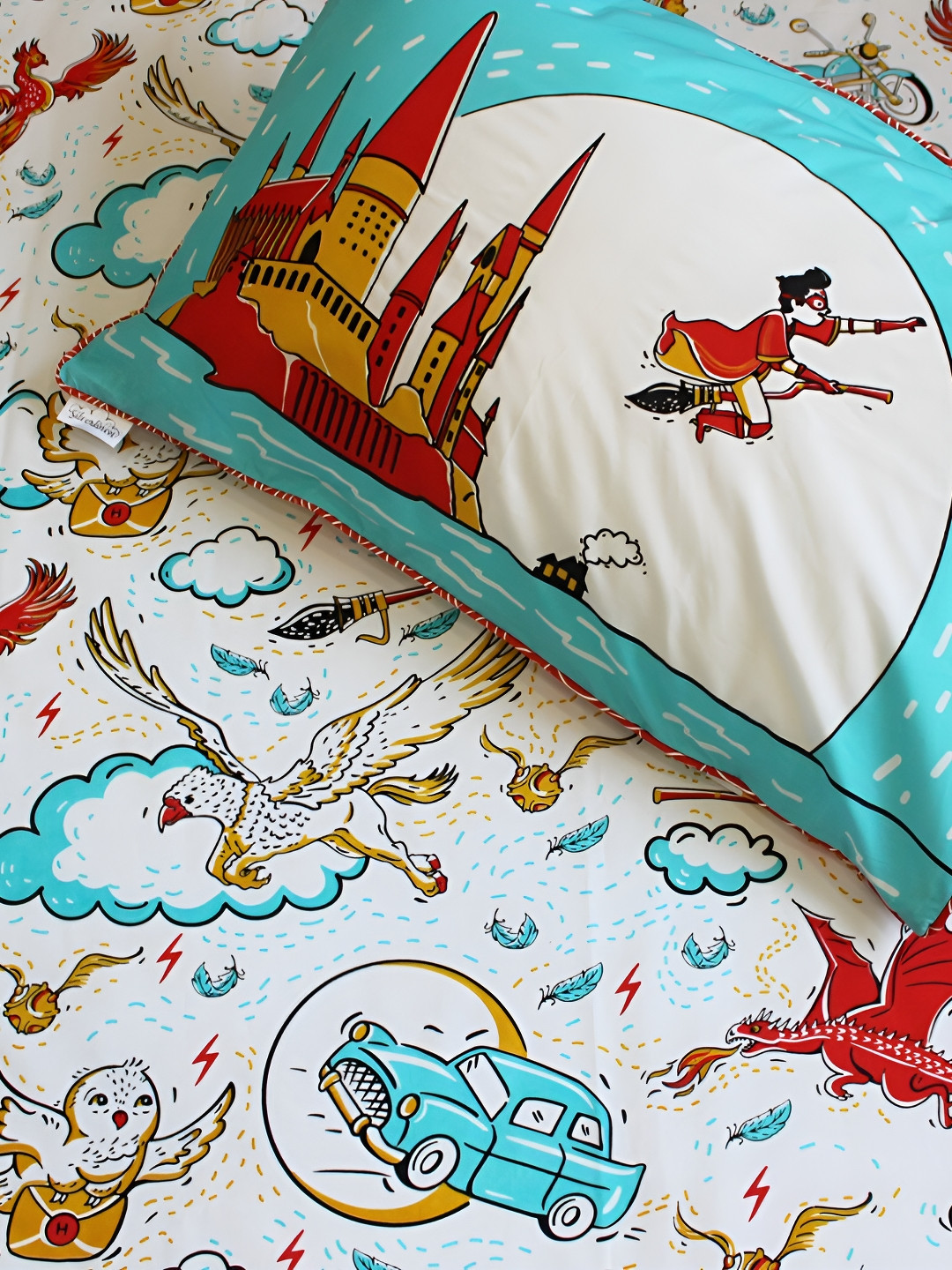 Silverlinen Harry Potter Printed 250 TC Single Bedsheet with 1 Pillow Cover