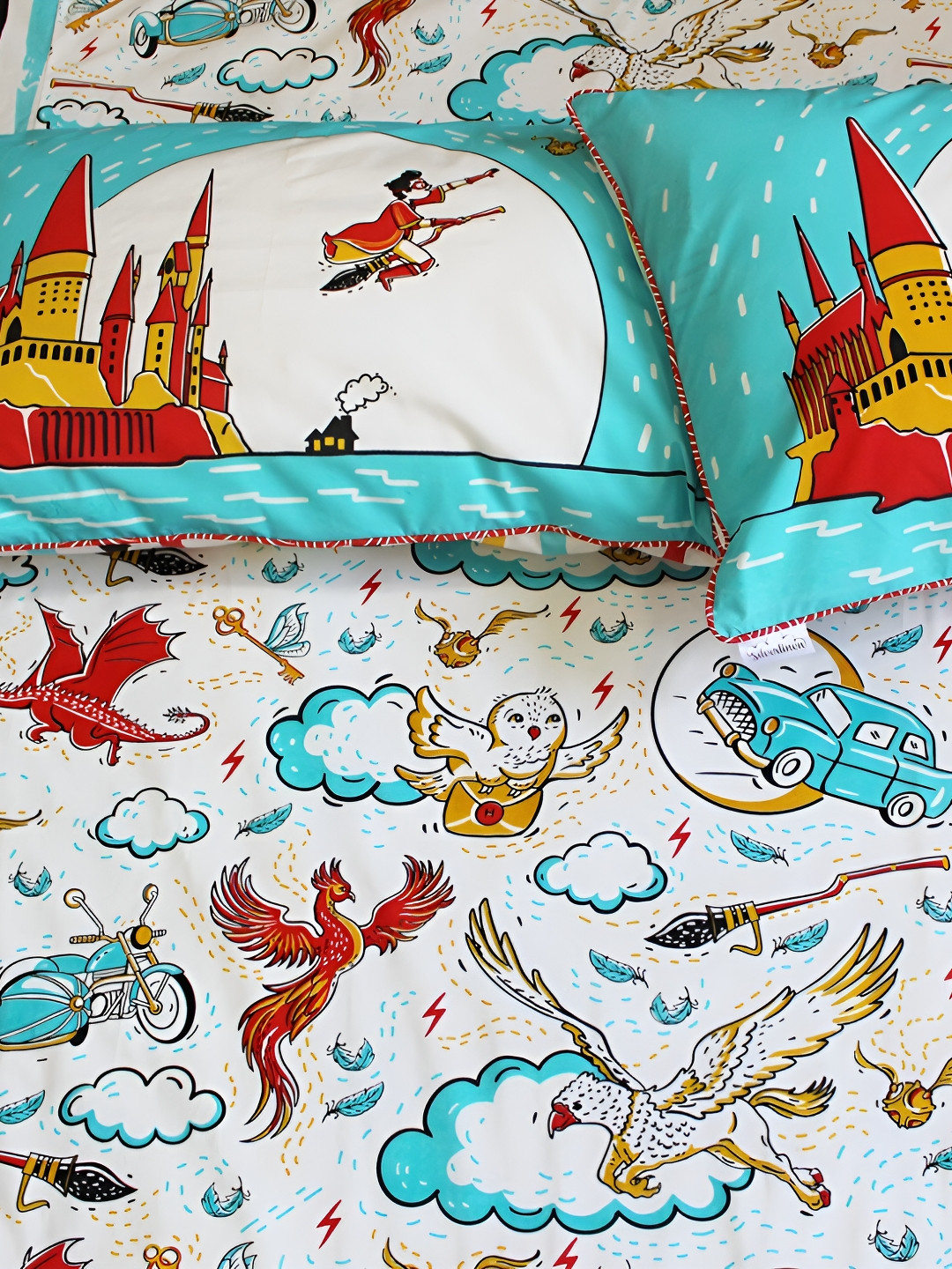 Silverlinen Harry Potter Printed 250 TC Queen Bedsheet with 2 Pillow Covers