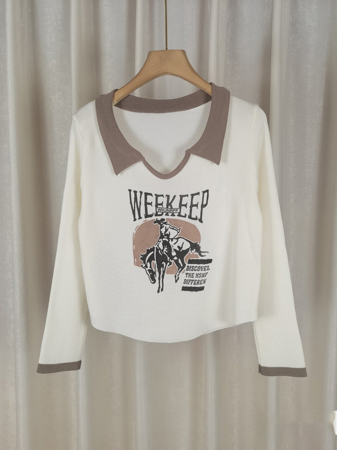 StyleCast Girls Typography Printed Shirt Collar T-shirt