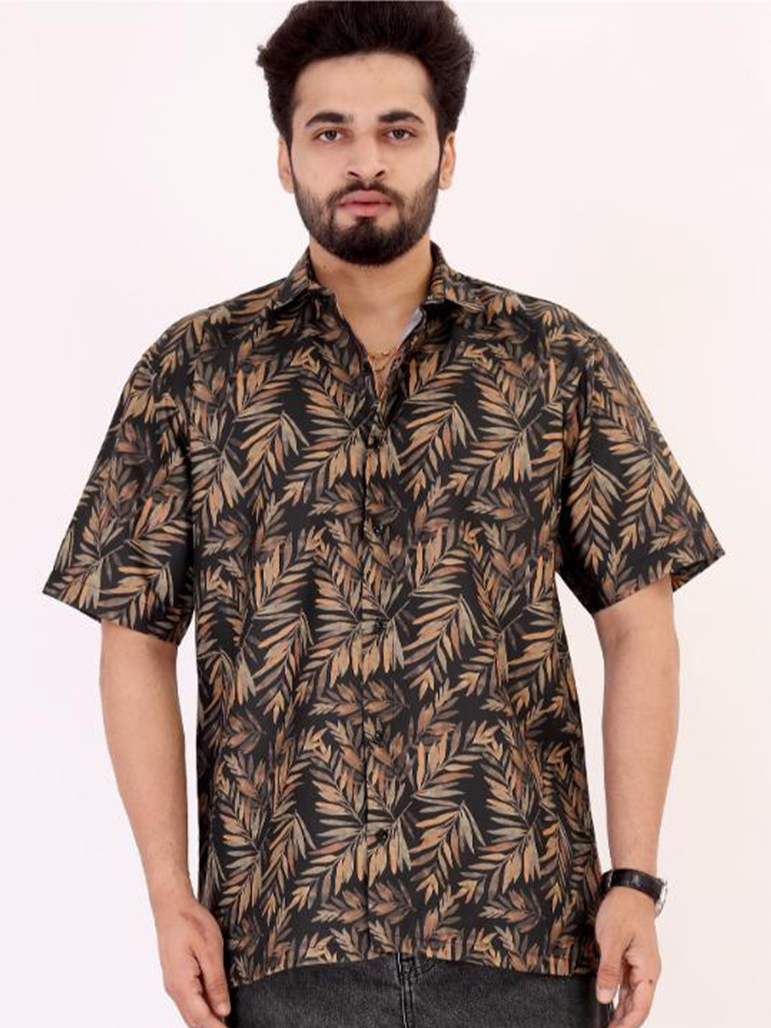 BROWN BROTHERS Printed Oversized Casual Shirt