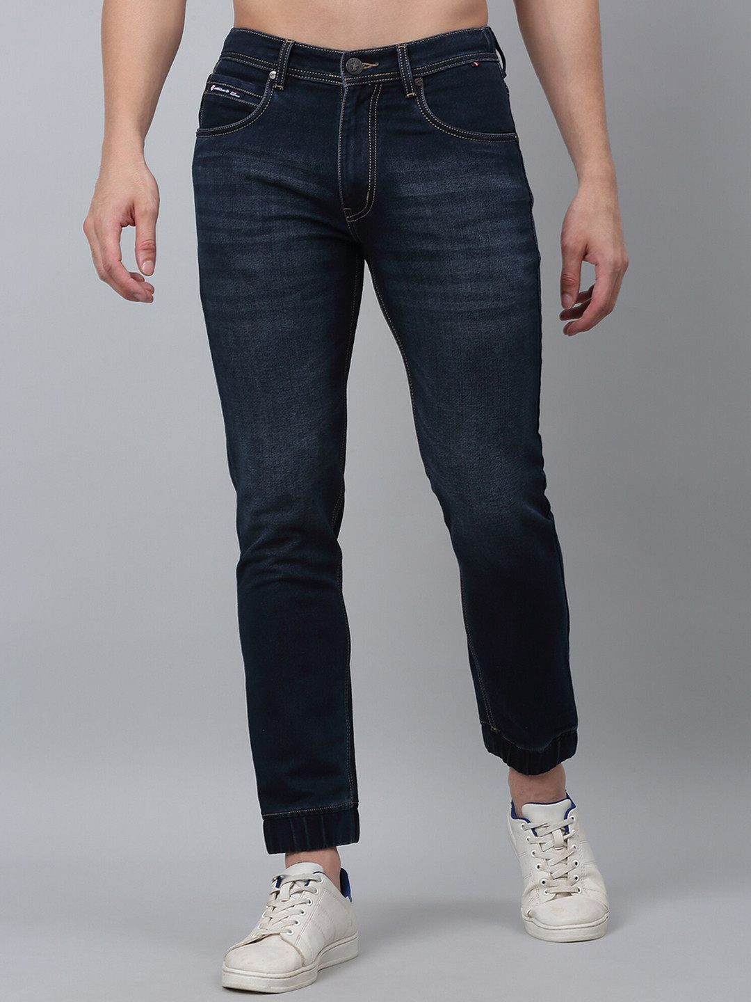 Cantabil Men Light Fade Cotton Jogger Jeans