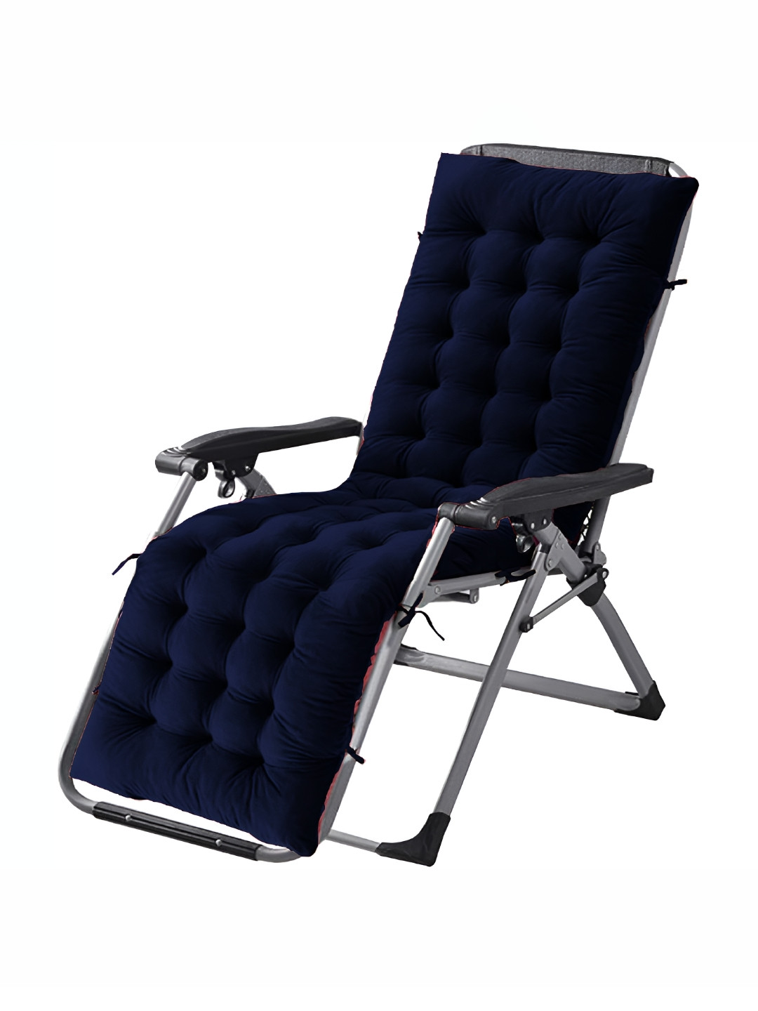 DADDY COOL Navy Blue Rocking Chair Velvet Chair Cushion Pad