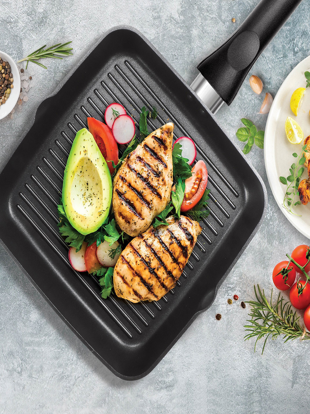 Milton Black Die Cast Grill Pan Cookware 24 cm