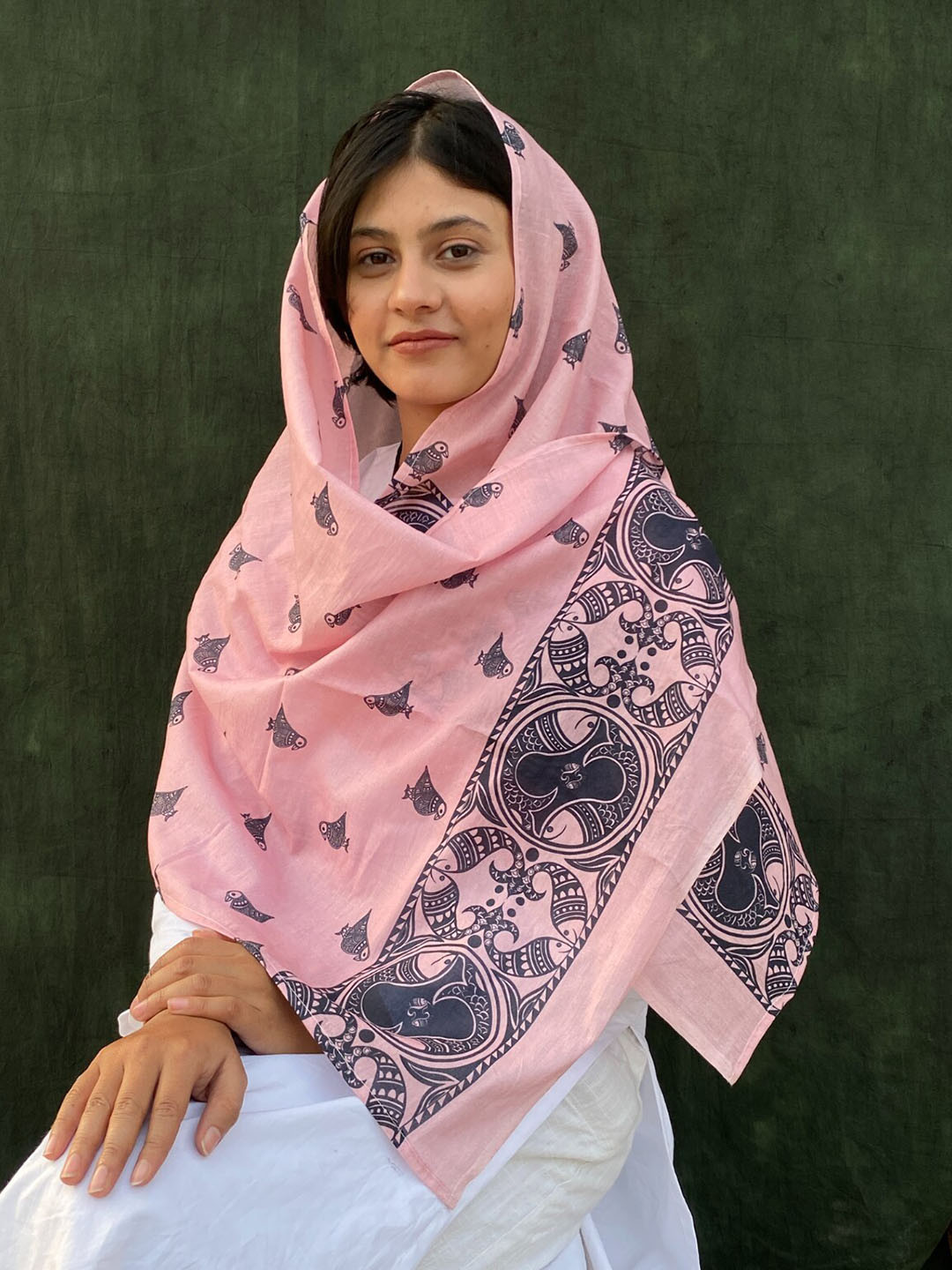 BUTA BUTI Madhubani Art Printed Cotton Scarf