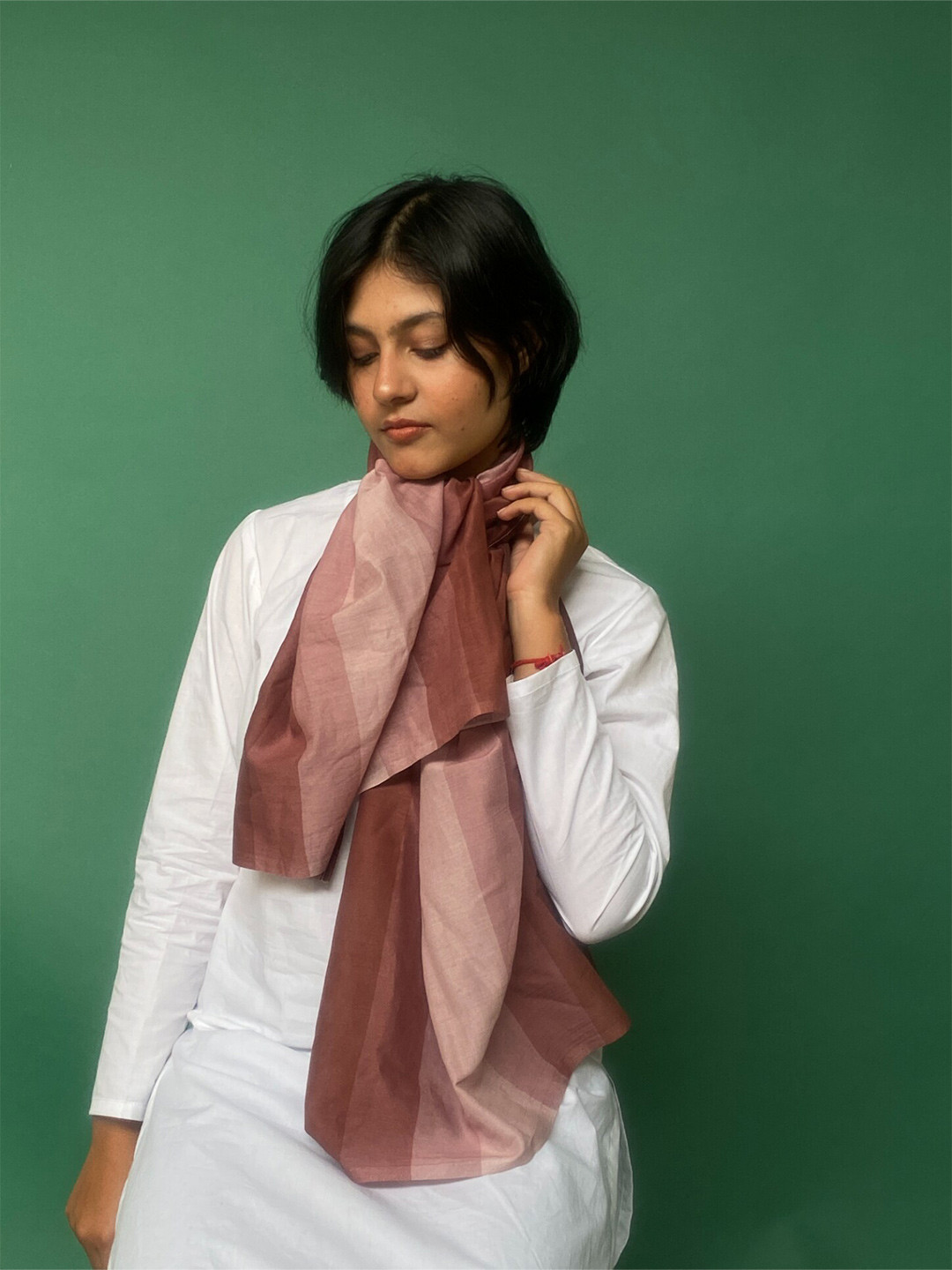 BUTA BUTI Striped Cotton Scarf