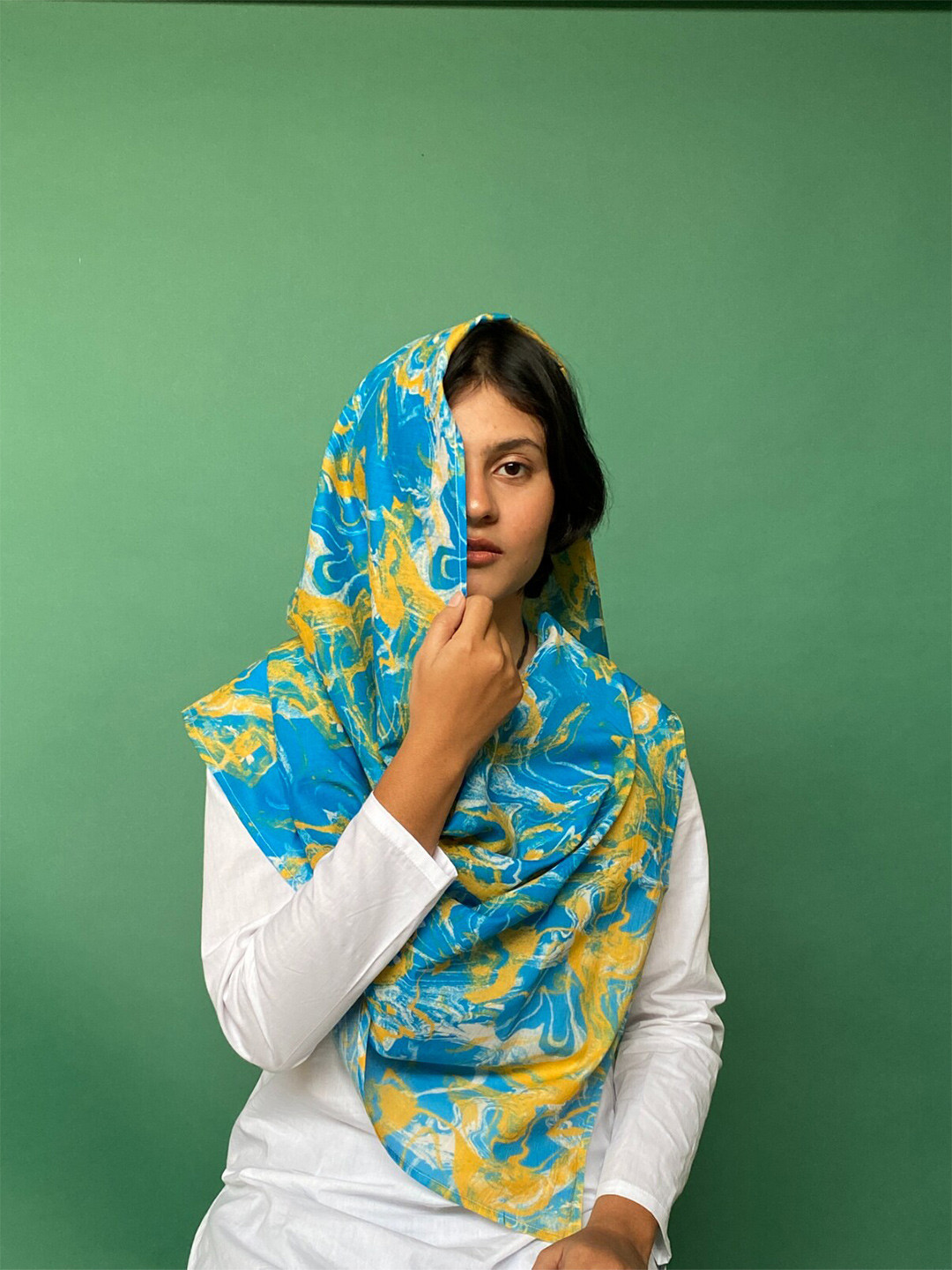 BUTA BUTI Marble Printed Cotton Stoles