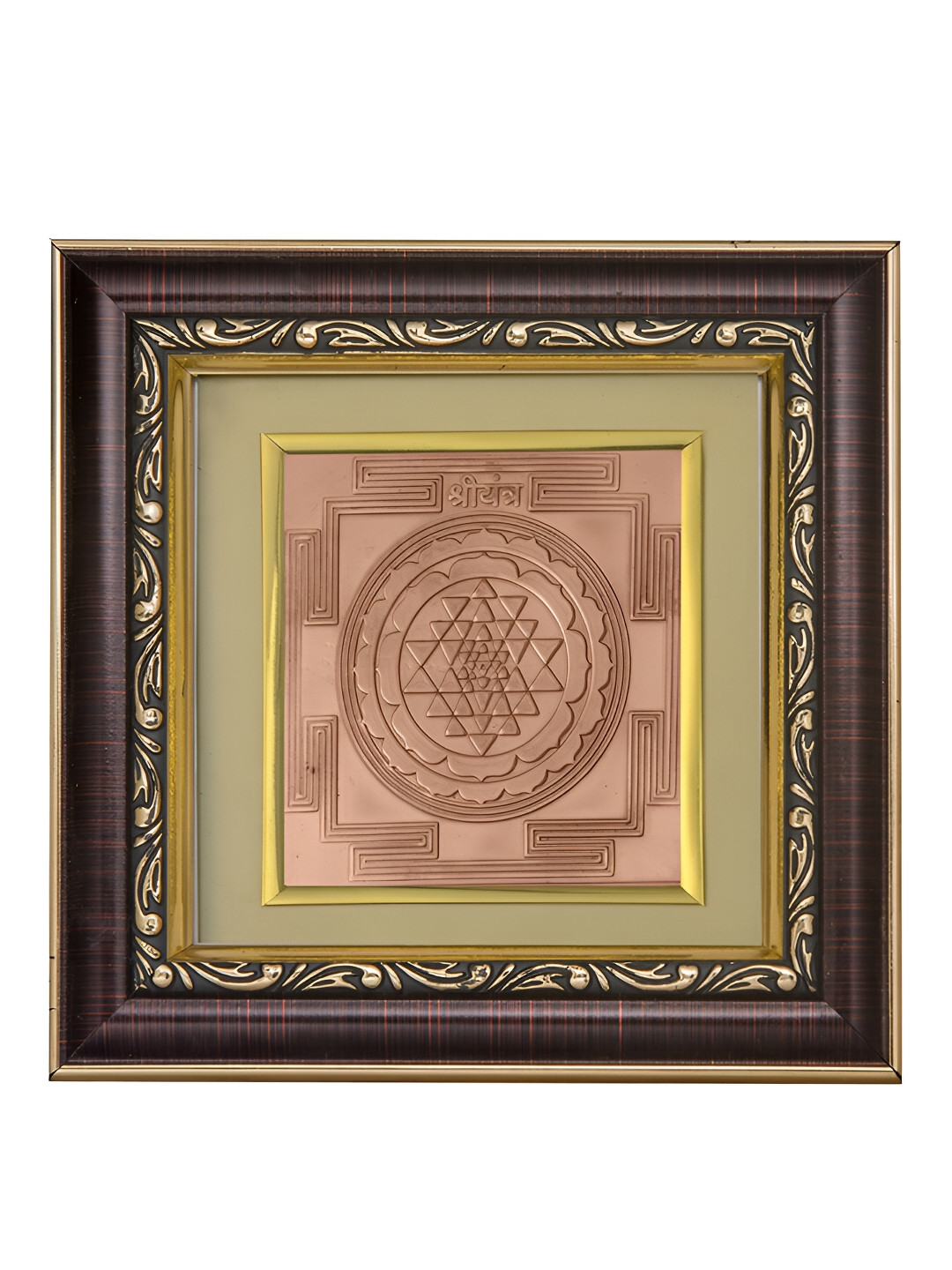 Pray Everyday Beige & Brown Shri Copper Yantra