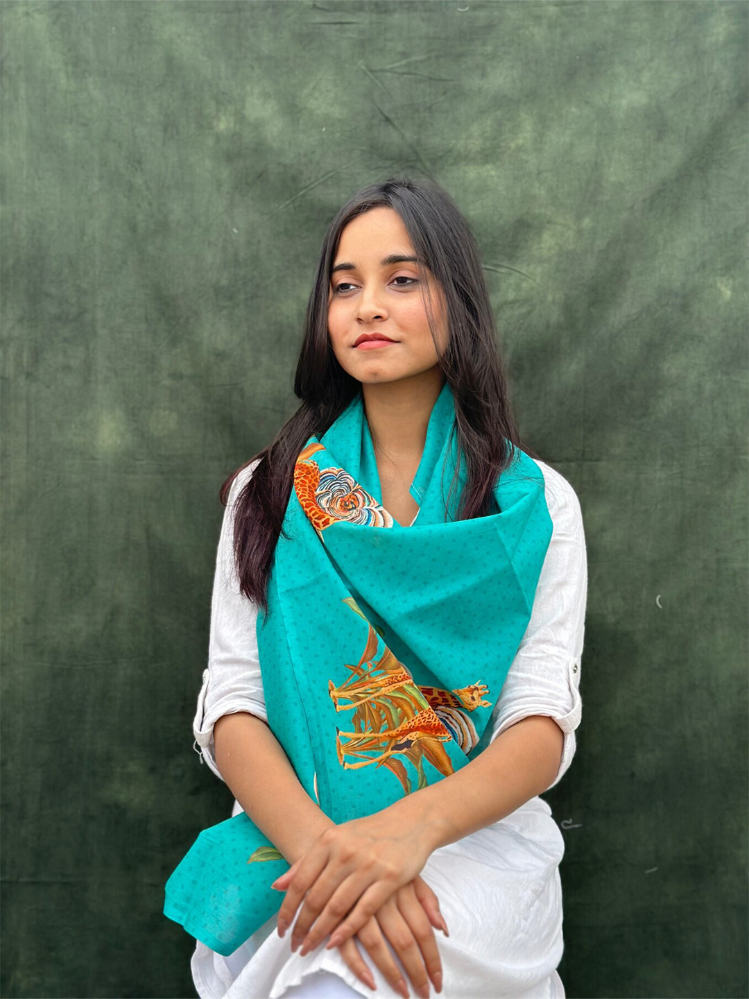 BUTA BUTI Animal Printed Cotton Scarves