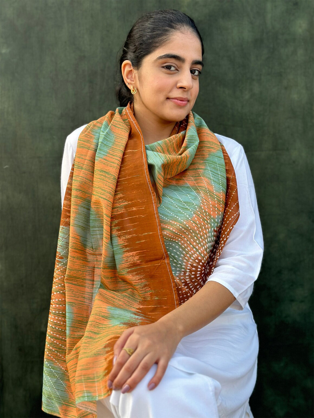 BUTA BUTI  Abstract Art Printed Cotton Stole