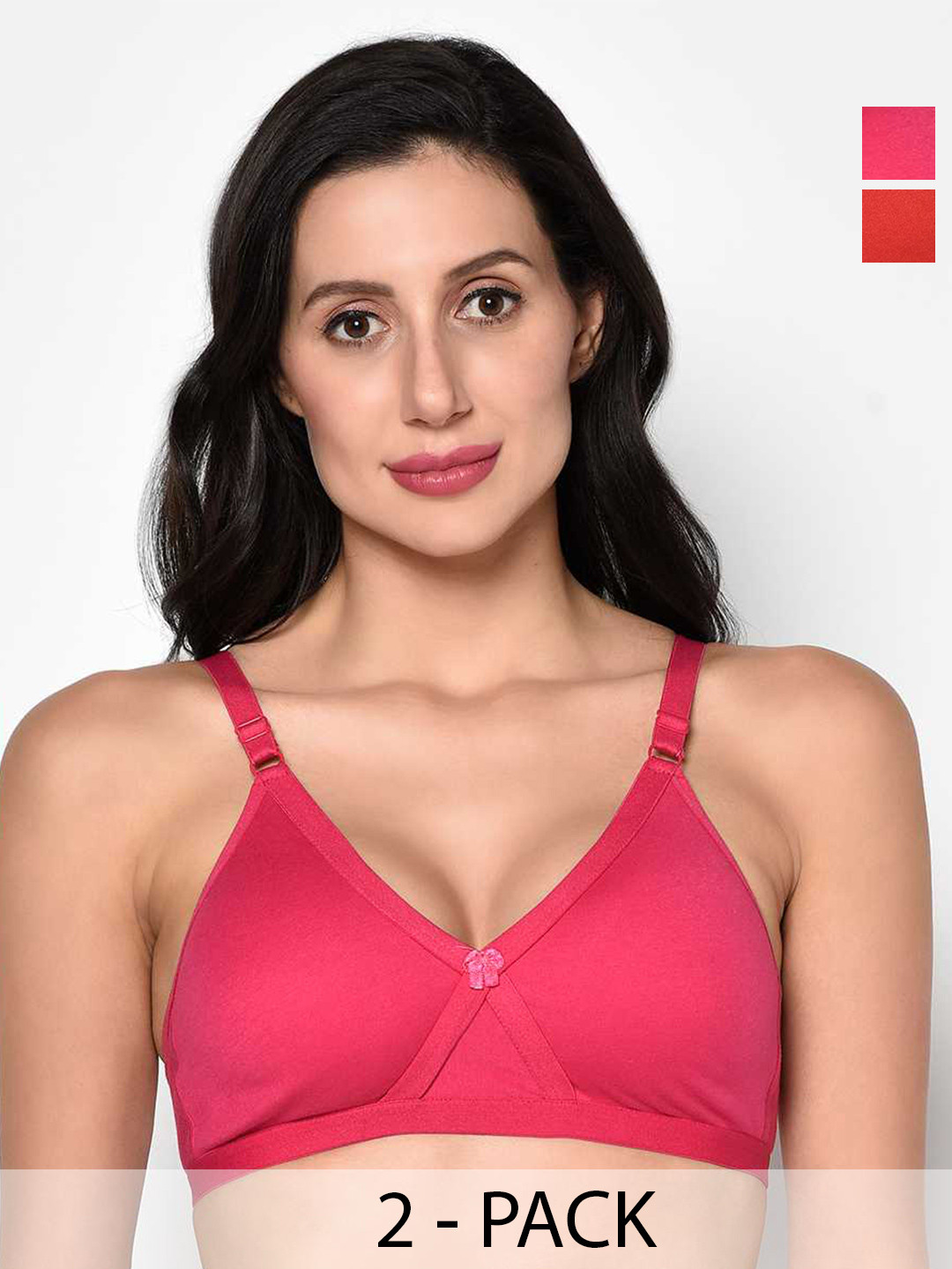 PRETTYBOLD Classics Pack Of 2 Full Coverage Non Padded Everyday Bra With All Day Comfort