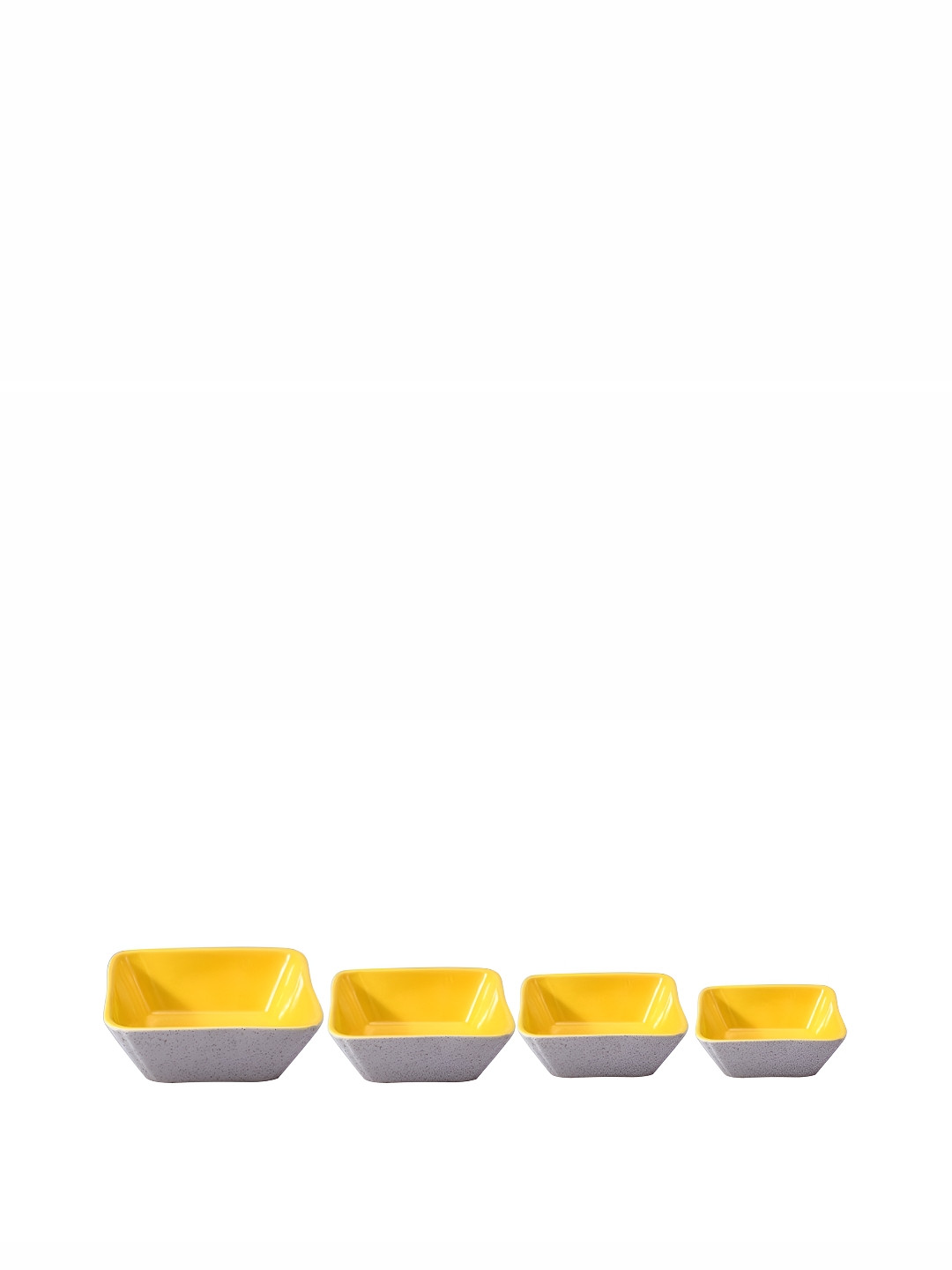 caffeine Yellow 4 Pieces Ceramic Microwave Safe Fashion Dessert Bowl
