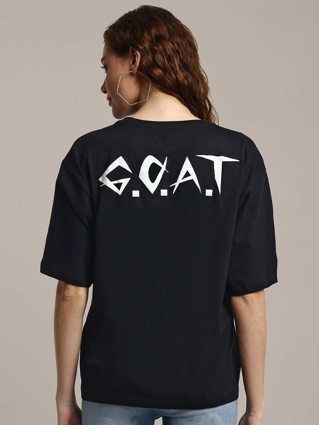 iki chic Typography Printed Drop-Shoulder Sleeves Relaxed Fit Cotton T-shirt