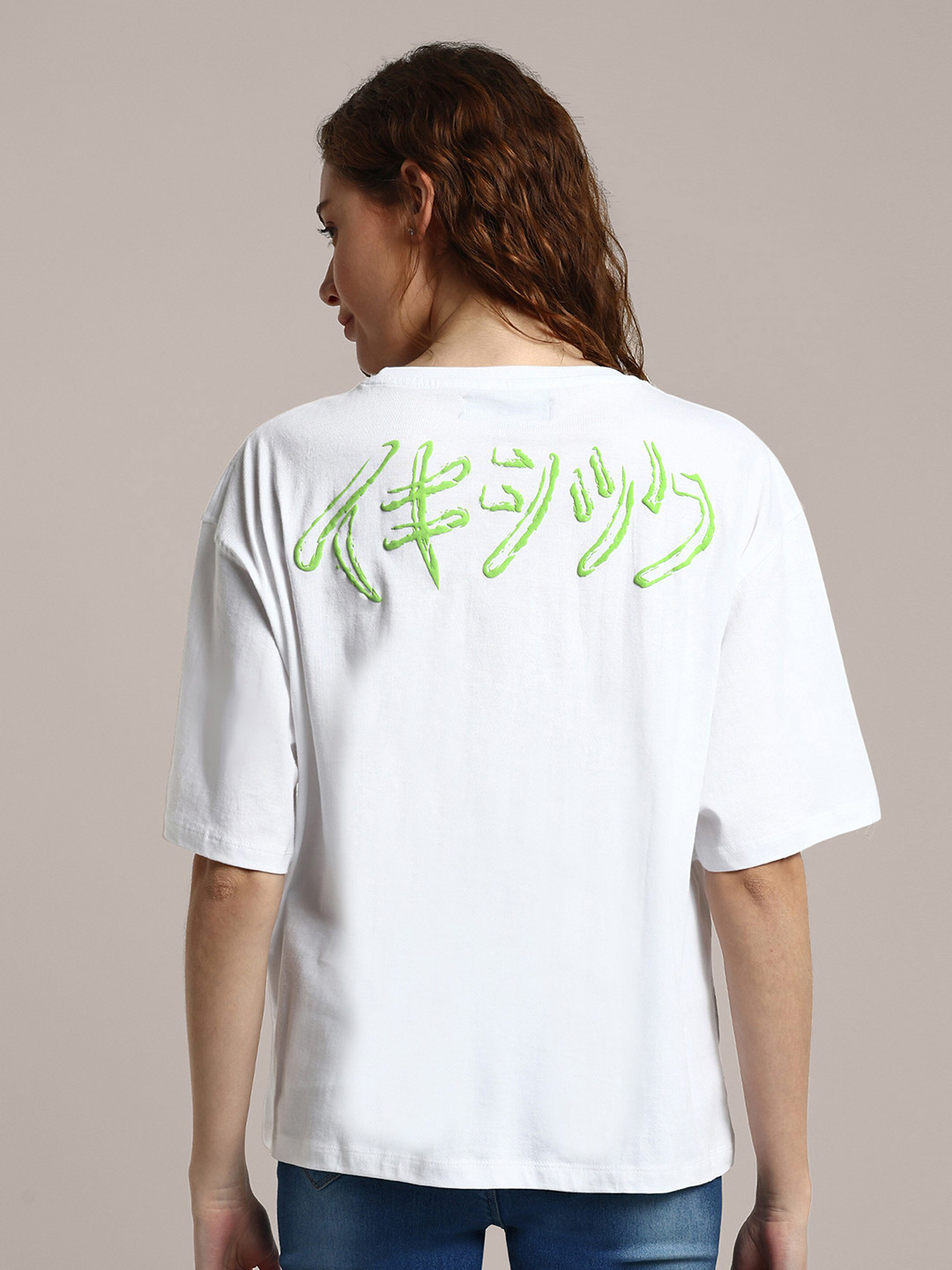 iki chic Typography Printed Drop-Shoulder Sleeves Pure Cotton T-shirt