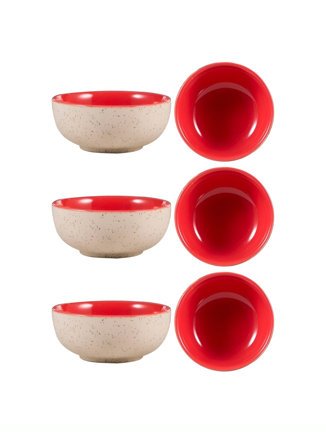 caffeine Red 6 Pieces Ceramic Microwave Safe Fashion Dessert Bowl