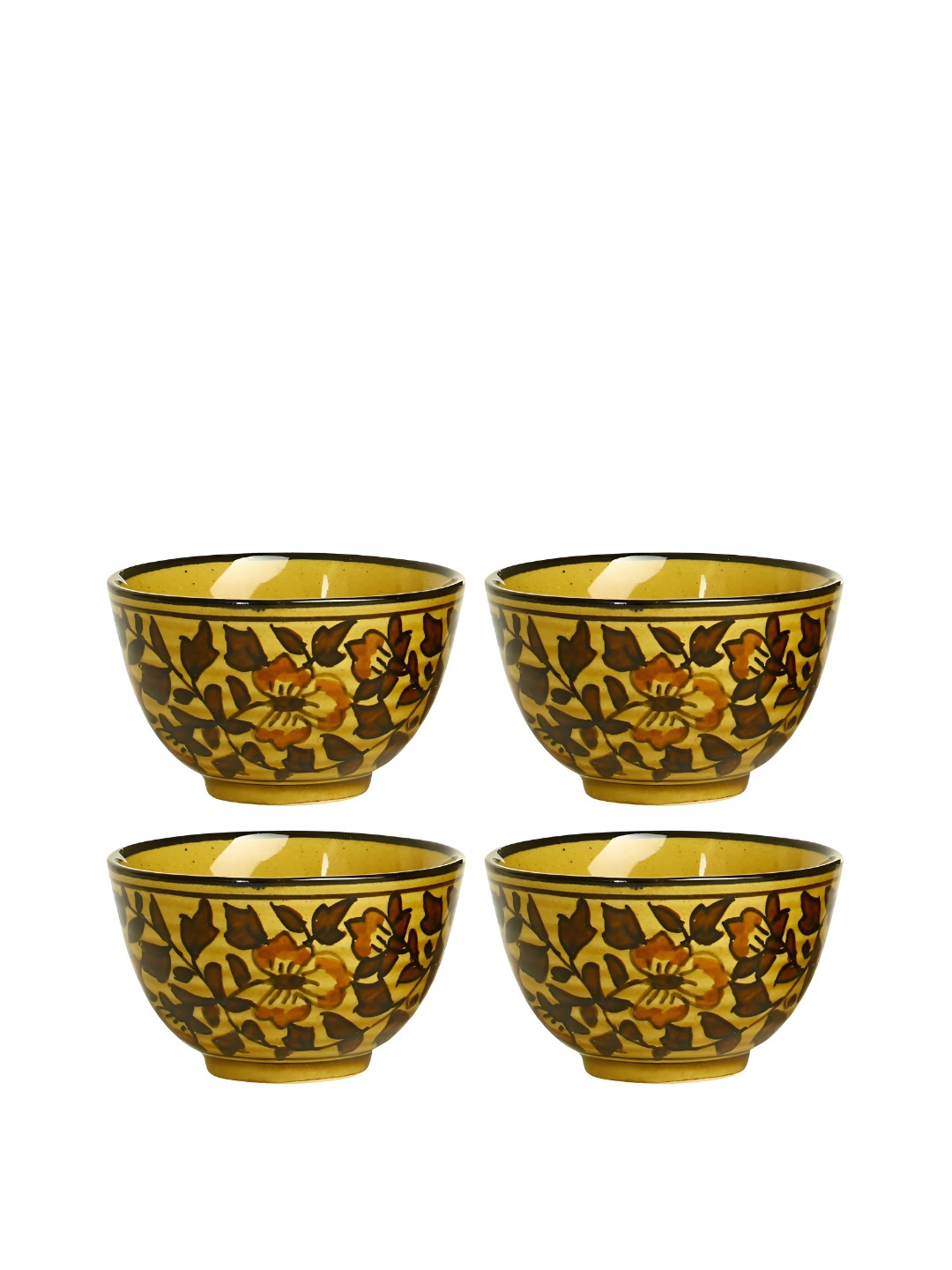 caffeine Mustard 4 Pieces Ceramic Microwave Safe Fashion Dessert Bowl