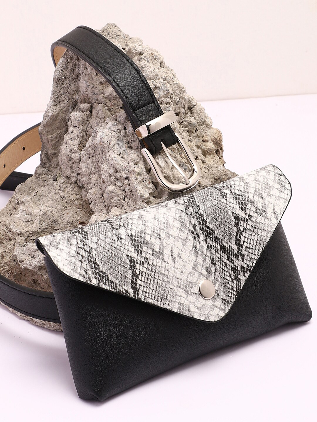 HAUTE SAUCE  Women Textured Belt With Pouch