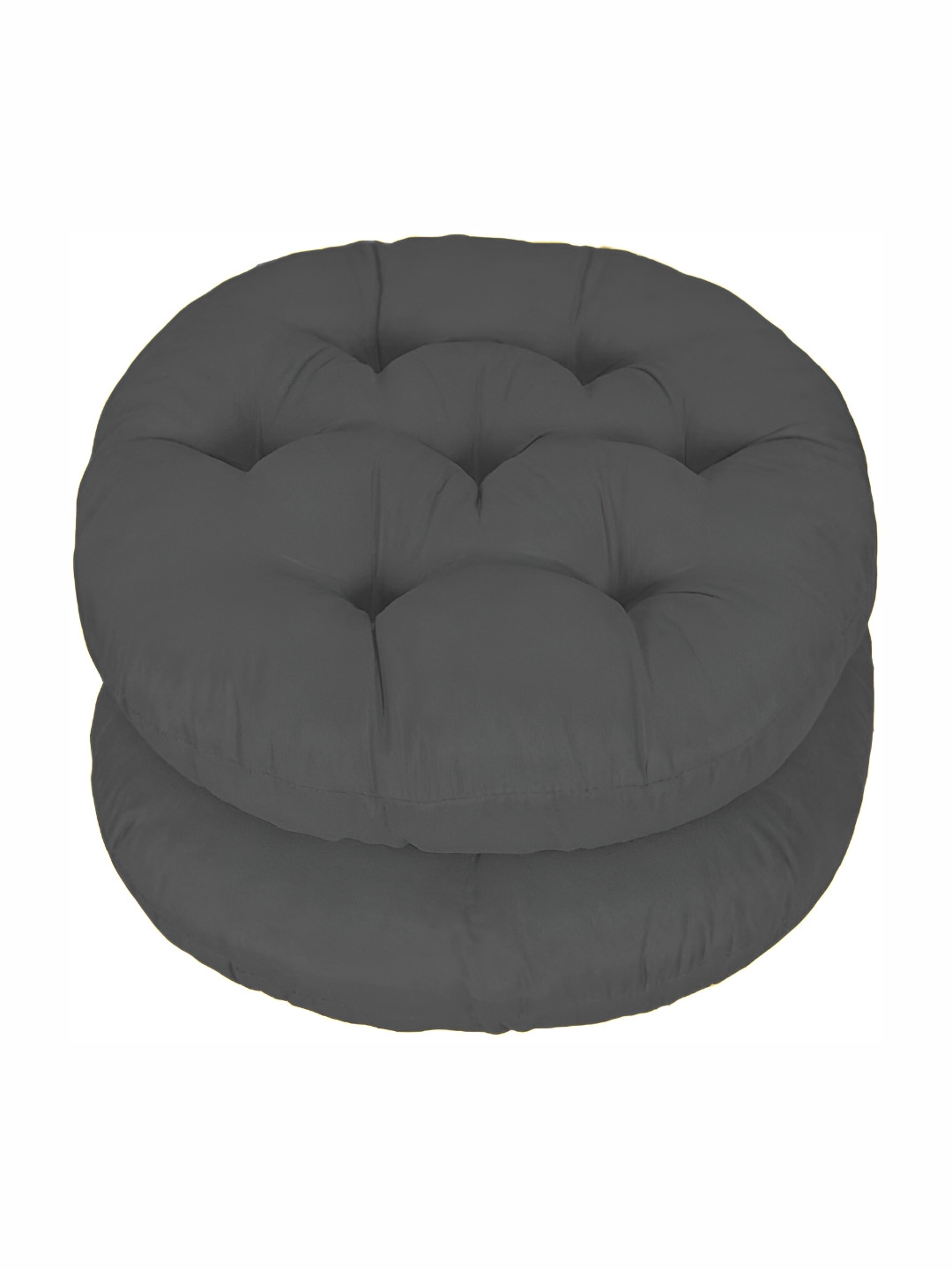 DADDY COOL Grey 2 Pieces Cotton Round Cushion Chair Pads