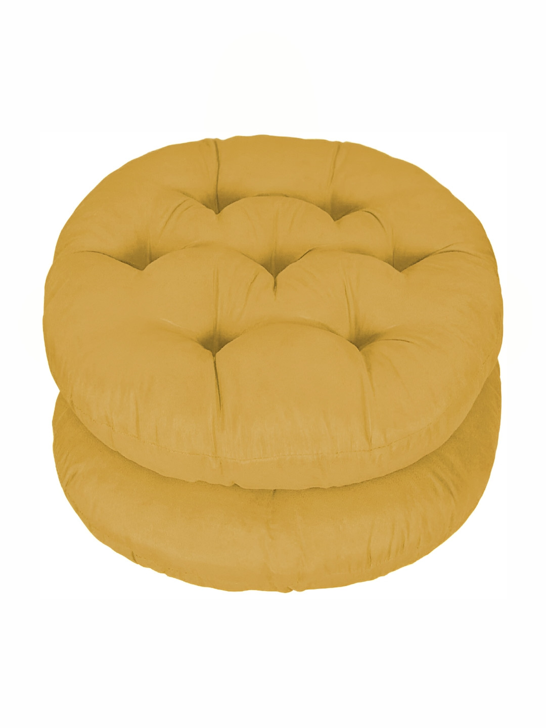 DADDY COOL Yellow 2 Pieces Cotton Round Cushion Chair Pads