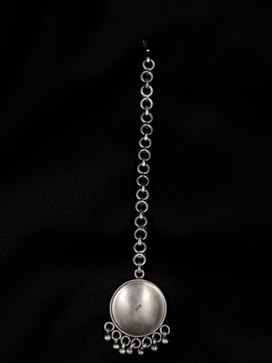 Shyle 925 Sterling Silver Oxidized Maang Tikka