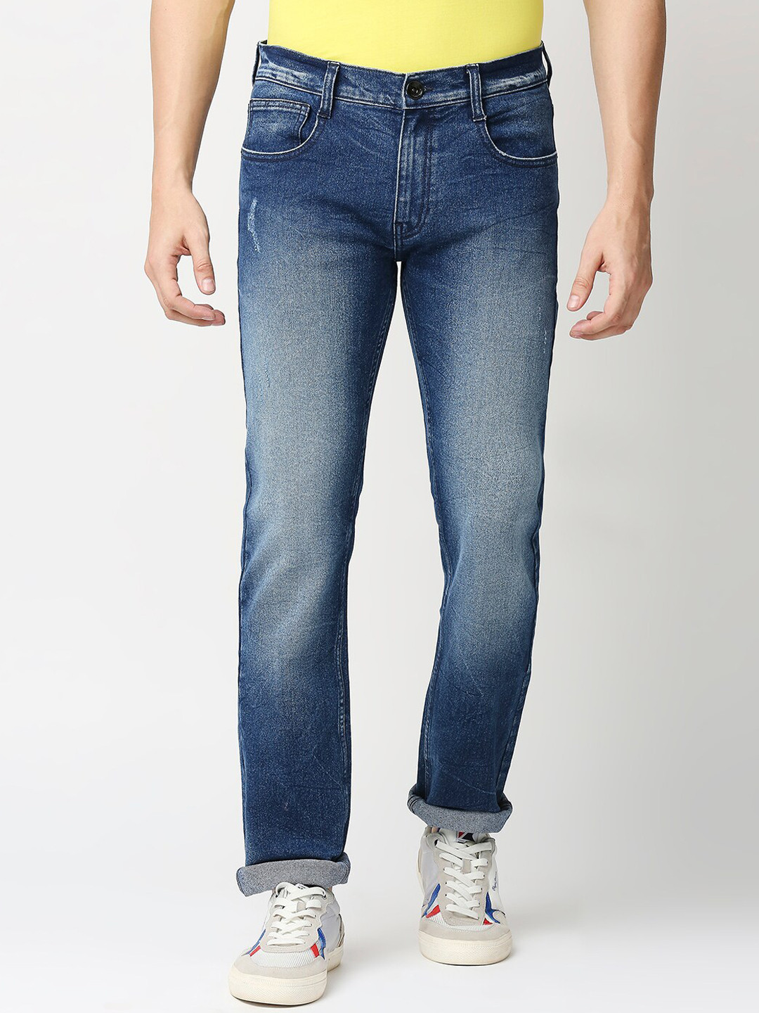 Pepe Jeans Men Heavy Fade Clean Look Vapour Slim Fit Stretchable Jeans