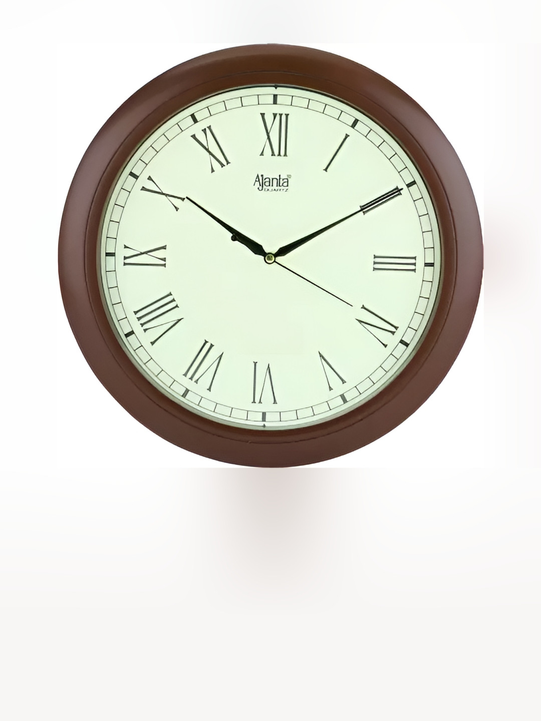 Ajanta White & Brown Fashion Round Wall Clock