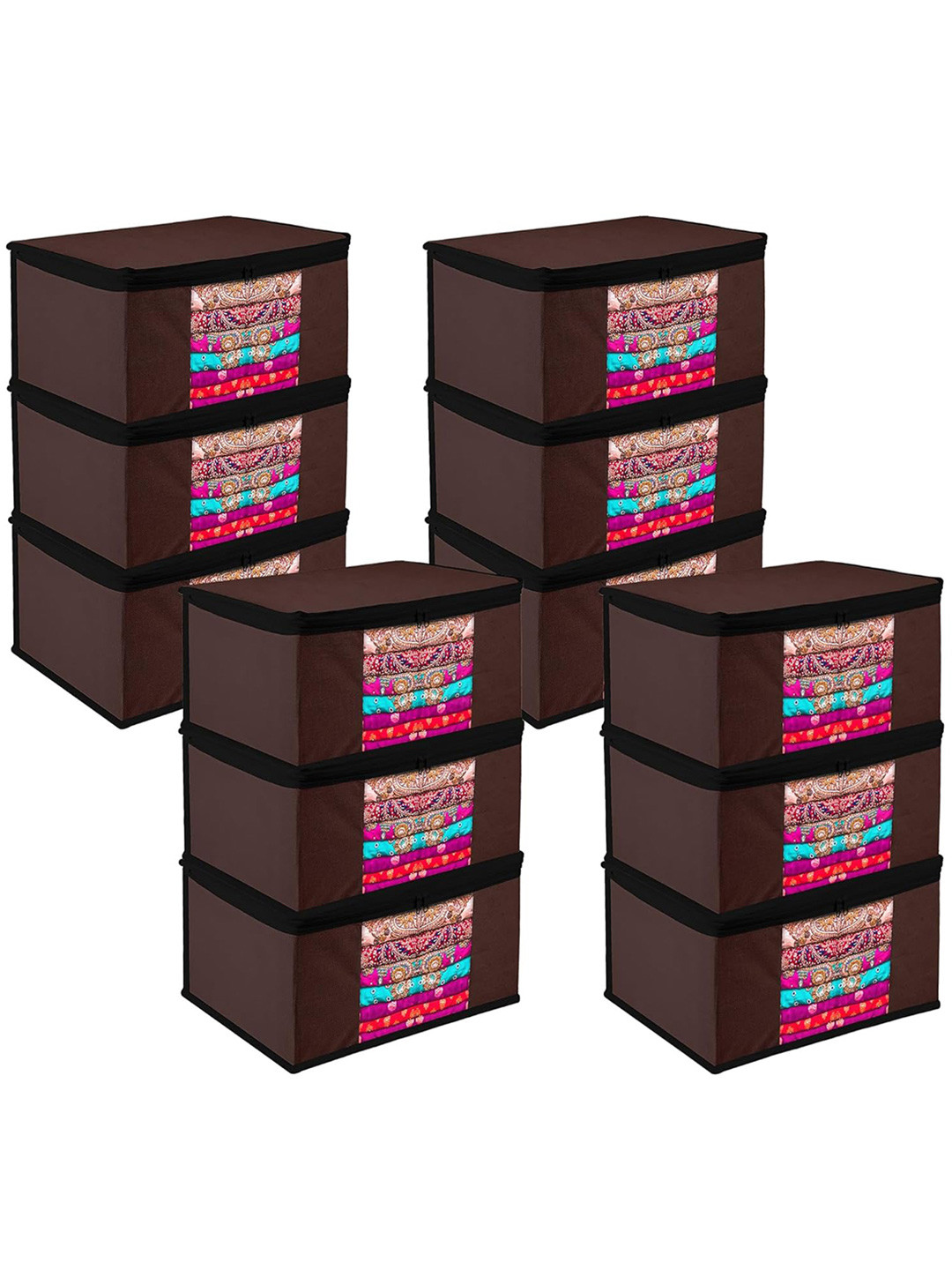 Kuber Industries Brown 12 Pieces Drawer Organiser