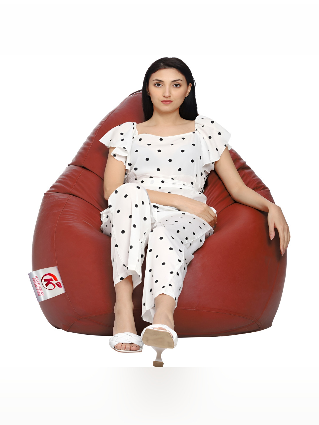 Coaster Shine Maroon Solid 3 XL Body Bean Bag Cover