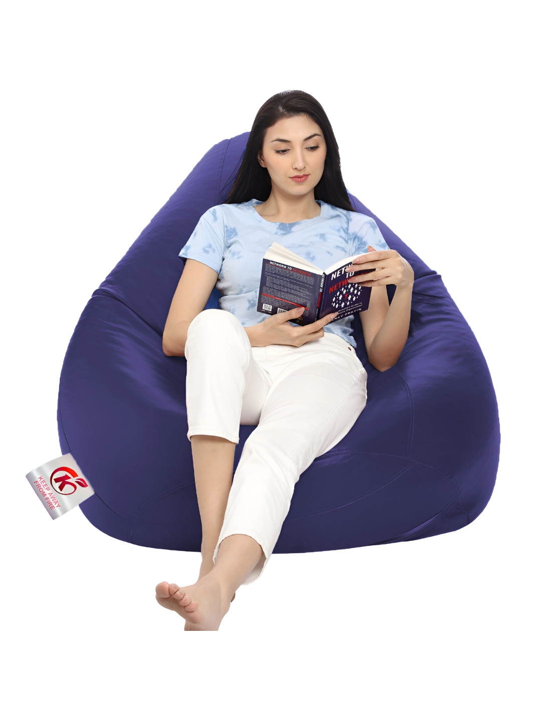 Coaster Shine Navy Blue Solid 3 XL Body Bean Bag Cover
