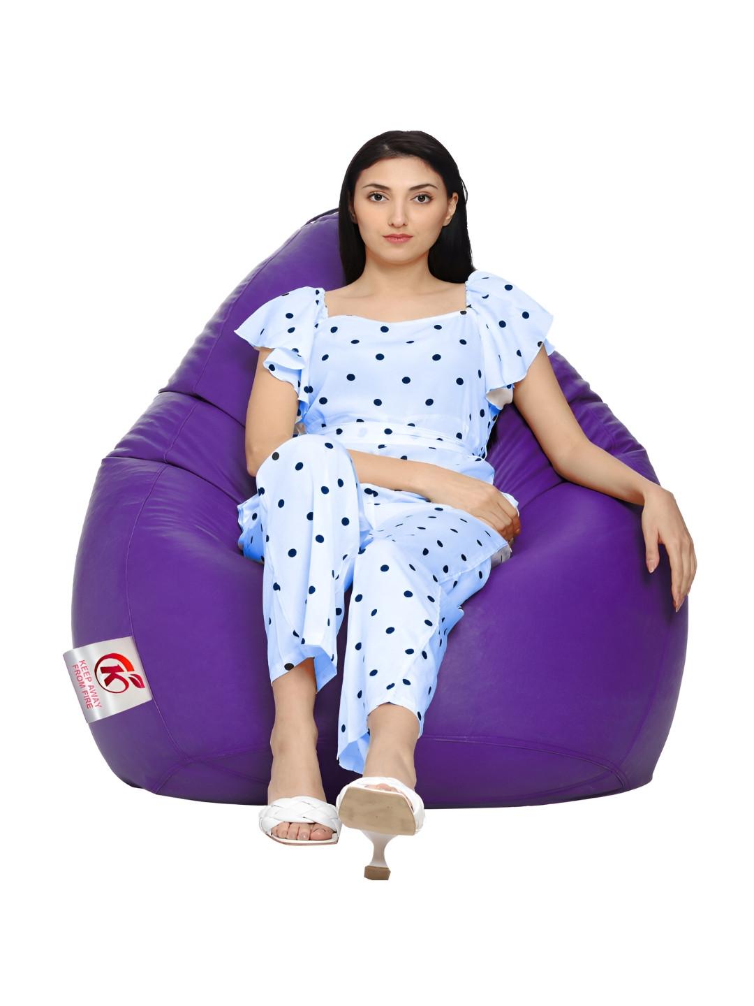 Coaster Shine Purple Solid 3 XL Body Bean Bag Cover