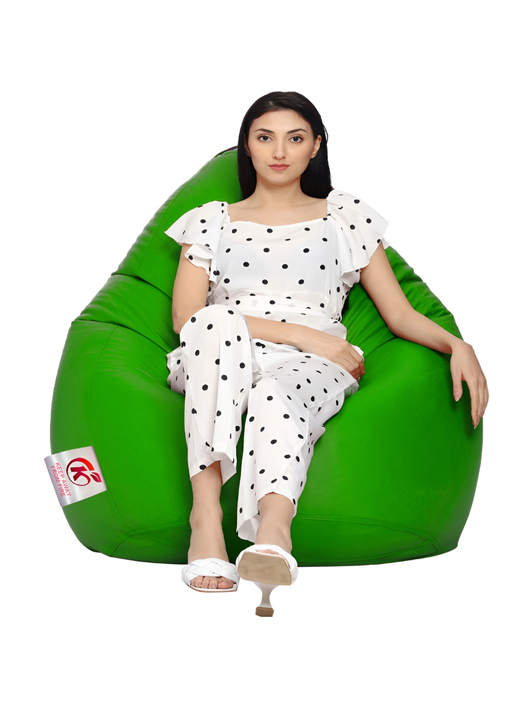 Coaster Shine Green Solid 3 XL Body Bean Bag Cover