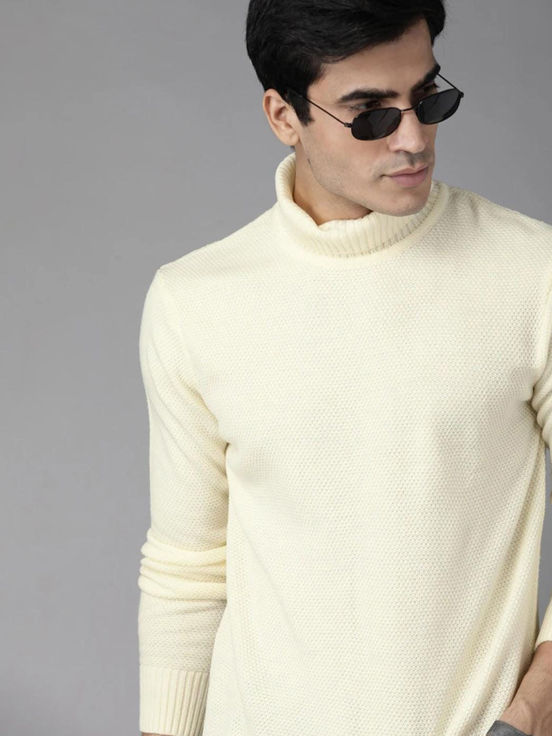 Roadster Ribbed Turtle Neck Acrylic Sweaters