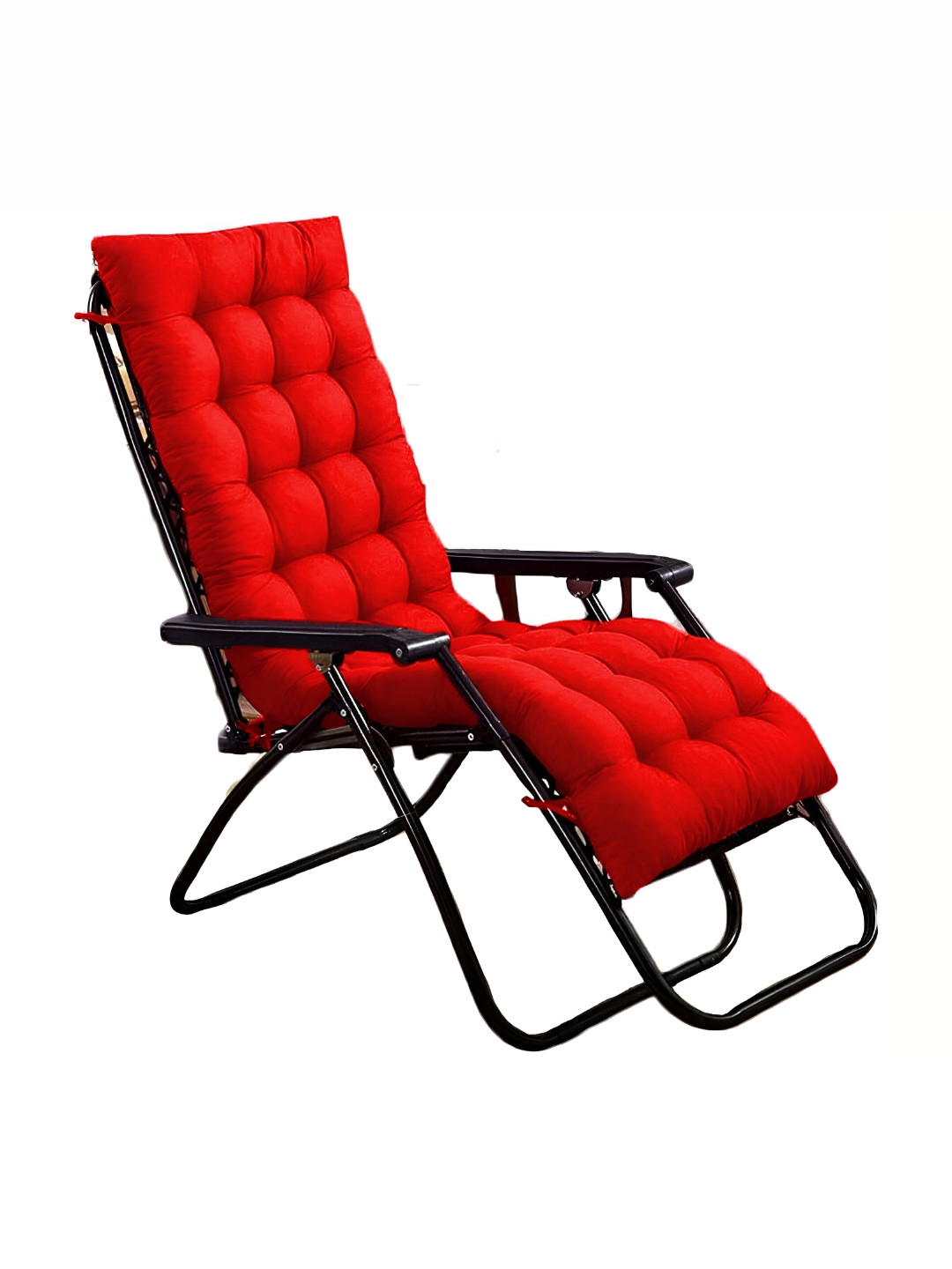 DADDY COOL Red Quilted Rectangular Chair Cushion Pad
